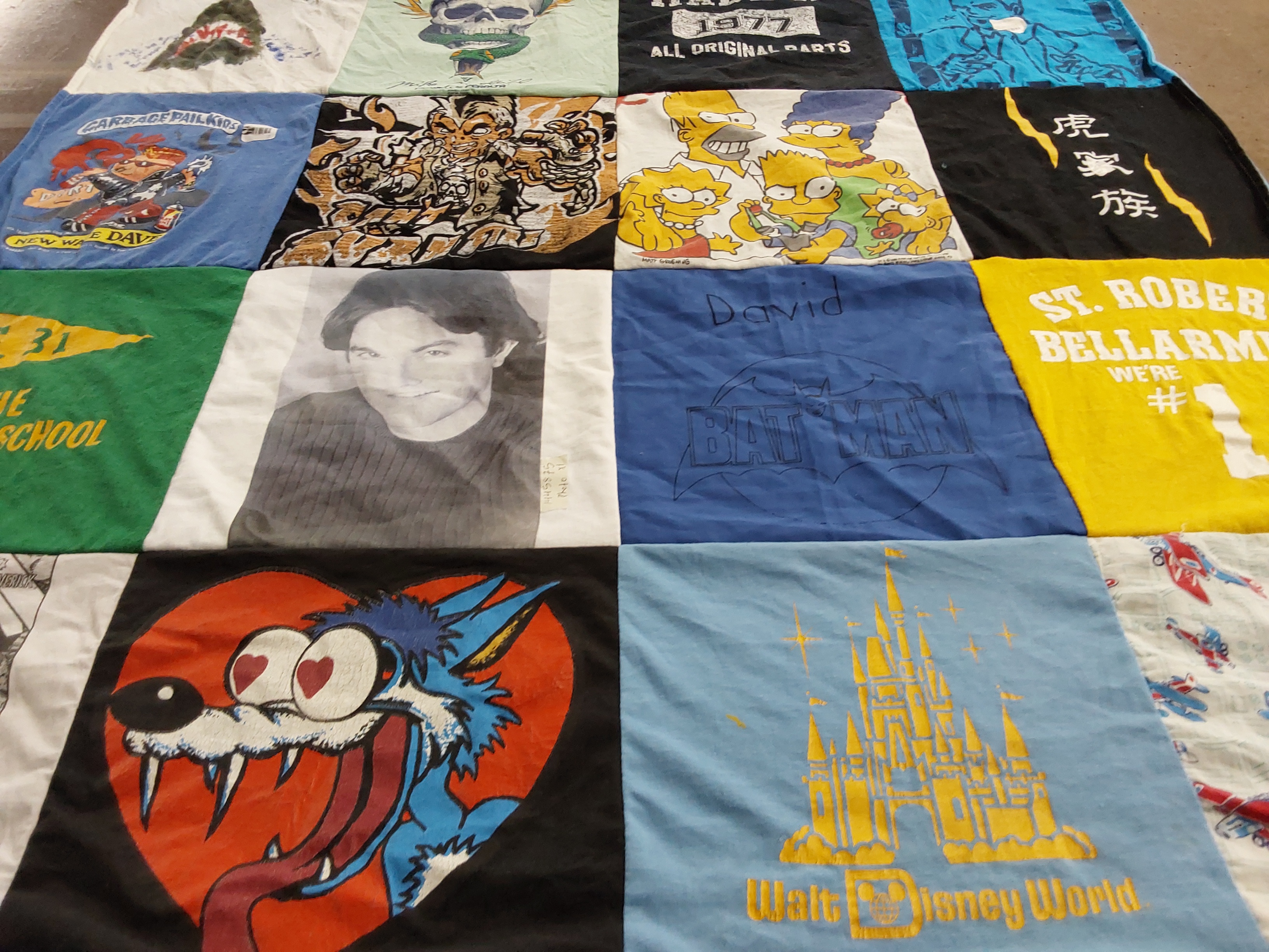 T-shirt quilt from st. robert bellarmine school by carolyn from NY