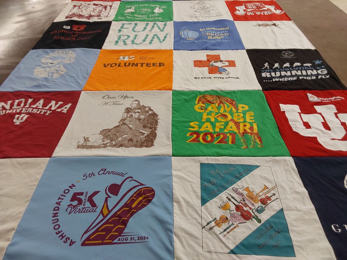 T-shirt quilt from indiana university by Emily from UT