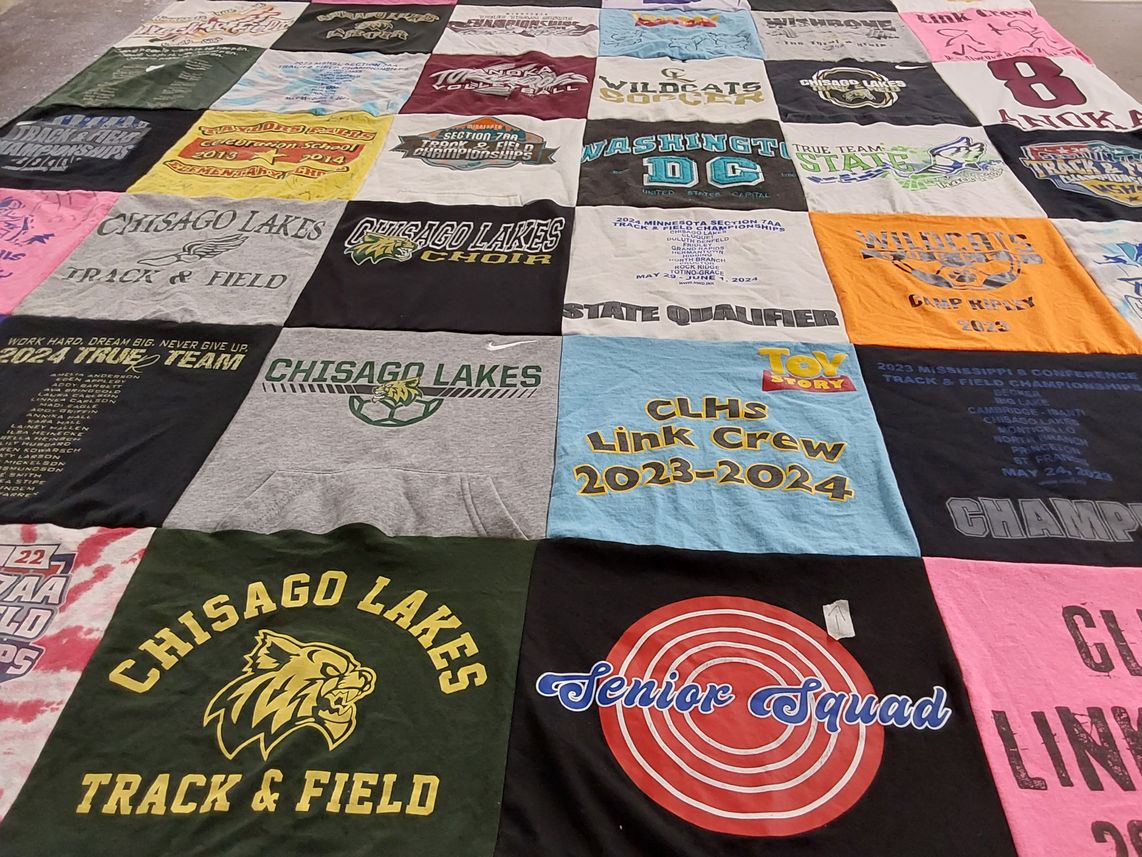 T-shirt quilt featuring chicago lakes track and field by Taran from MN