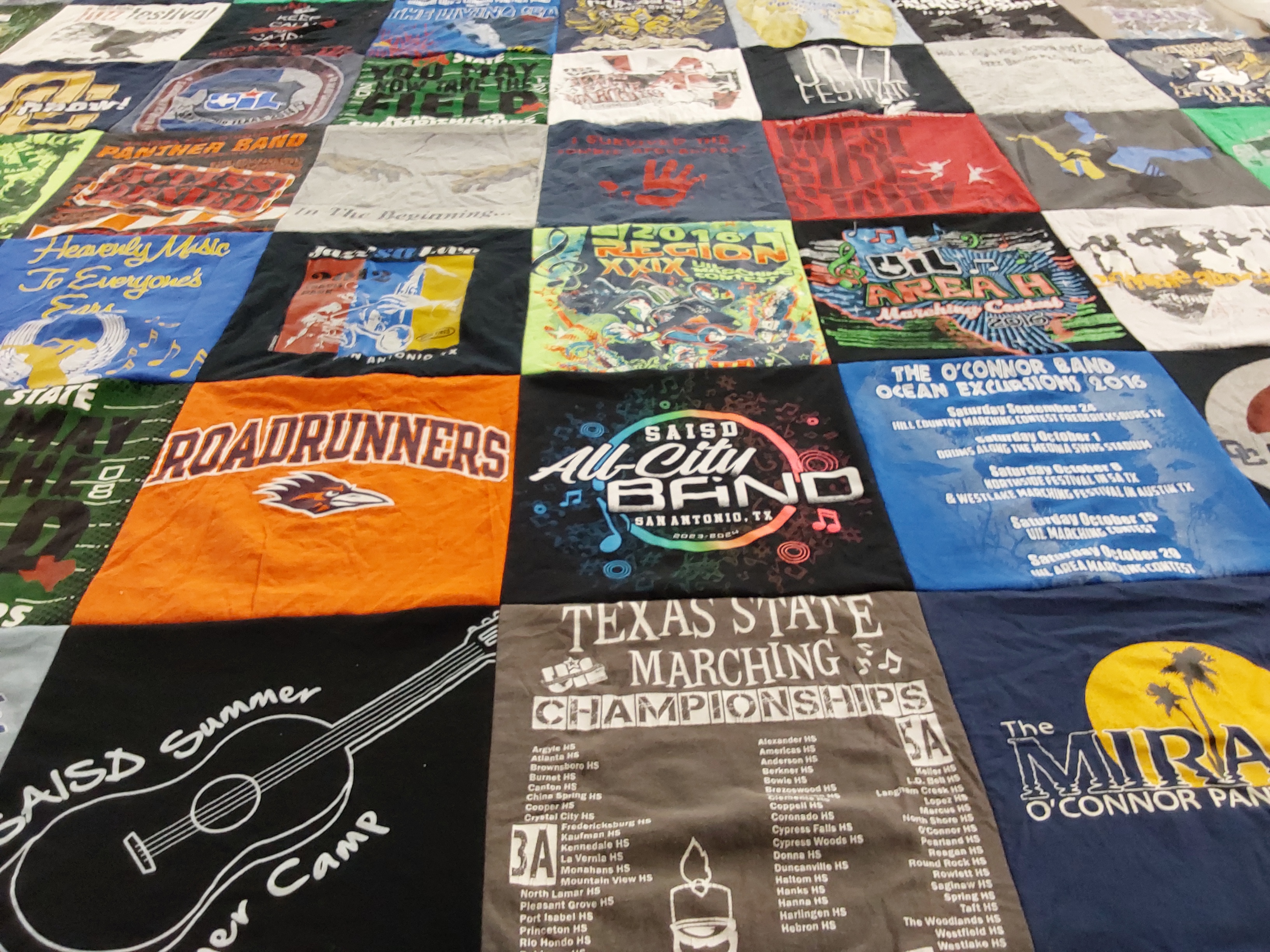 T-shirt quilt from o'connor high school, san antonio college by Laura from TX
