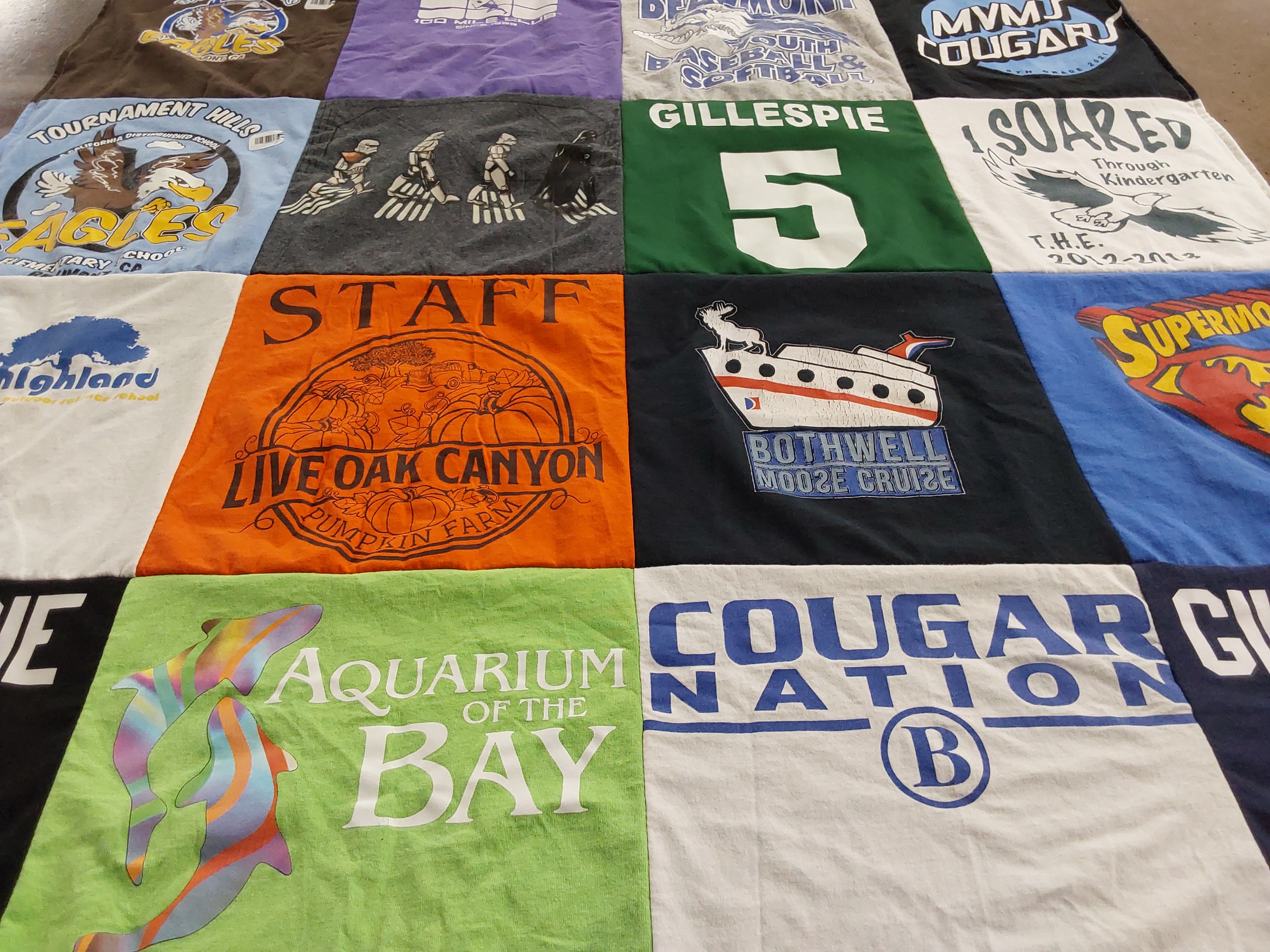T-shirt quilt featuring cougar nation by Jennifer from CA