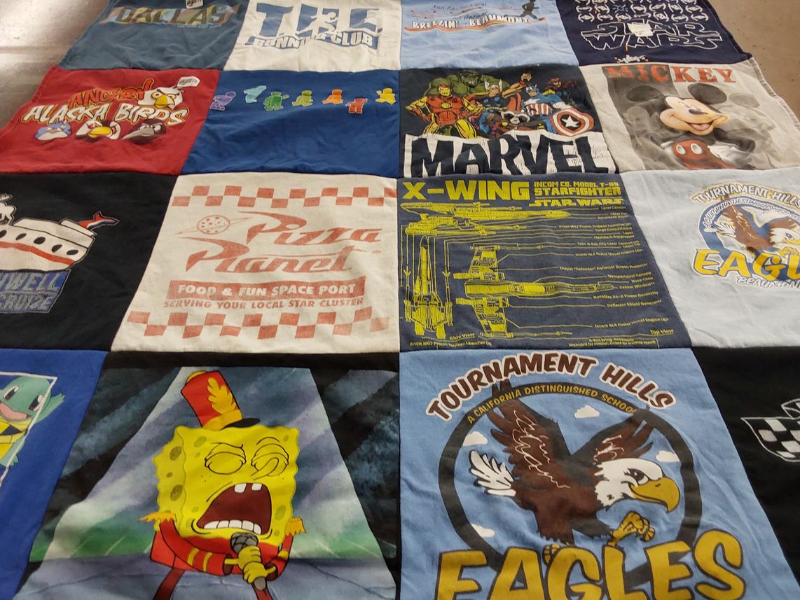 T-shirt quilt featuring eagles by Jennifer from CA