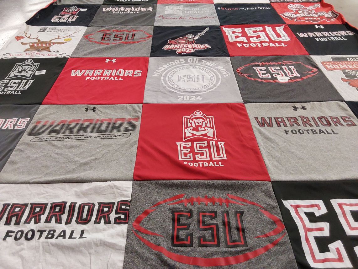 T-shirt quilt featuring warriors football by Nicole from NJ