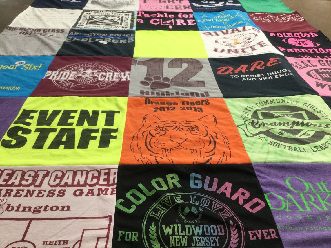 T-shirt quilt featuring drange tigers by Missy from PA