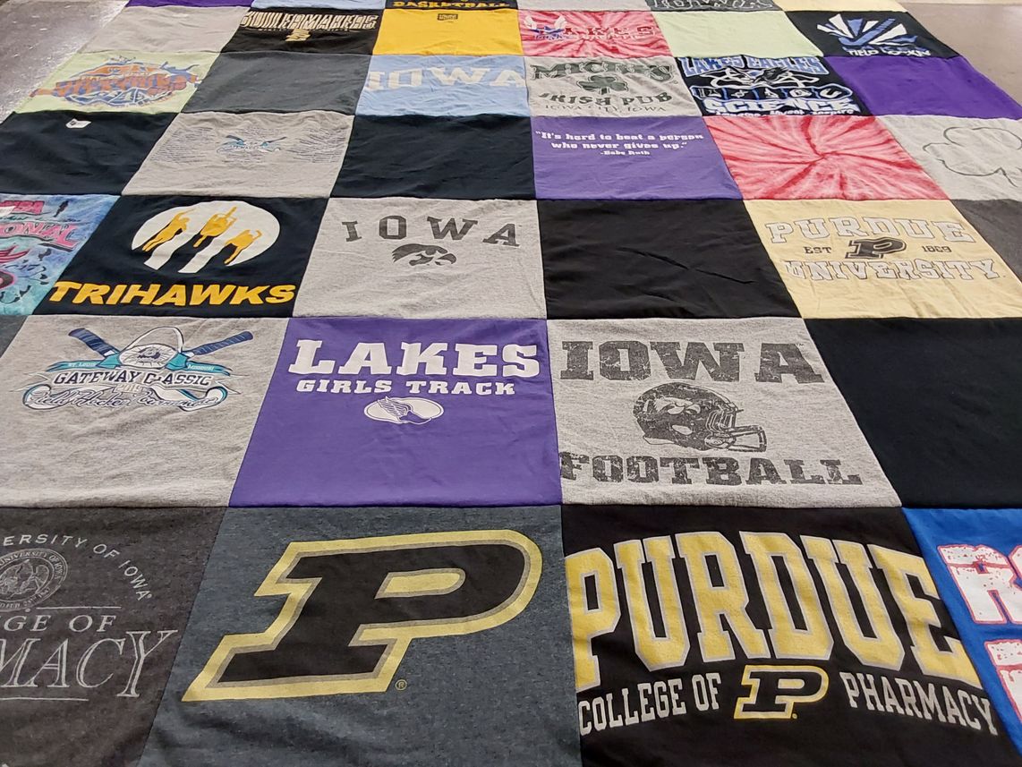 T-shirt quilt featuring iowa football by Michelle from IL