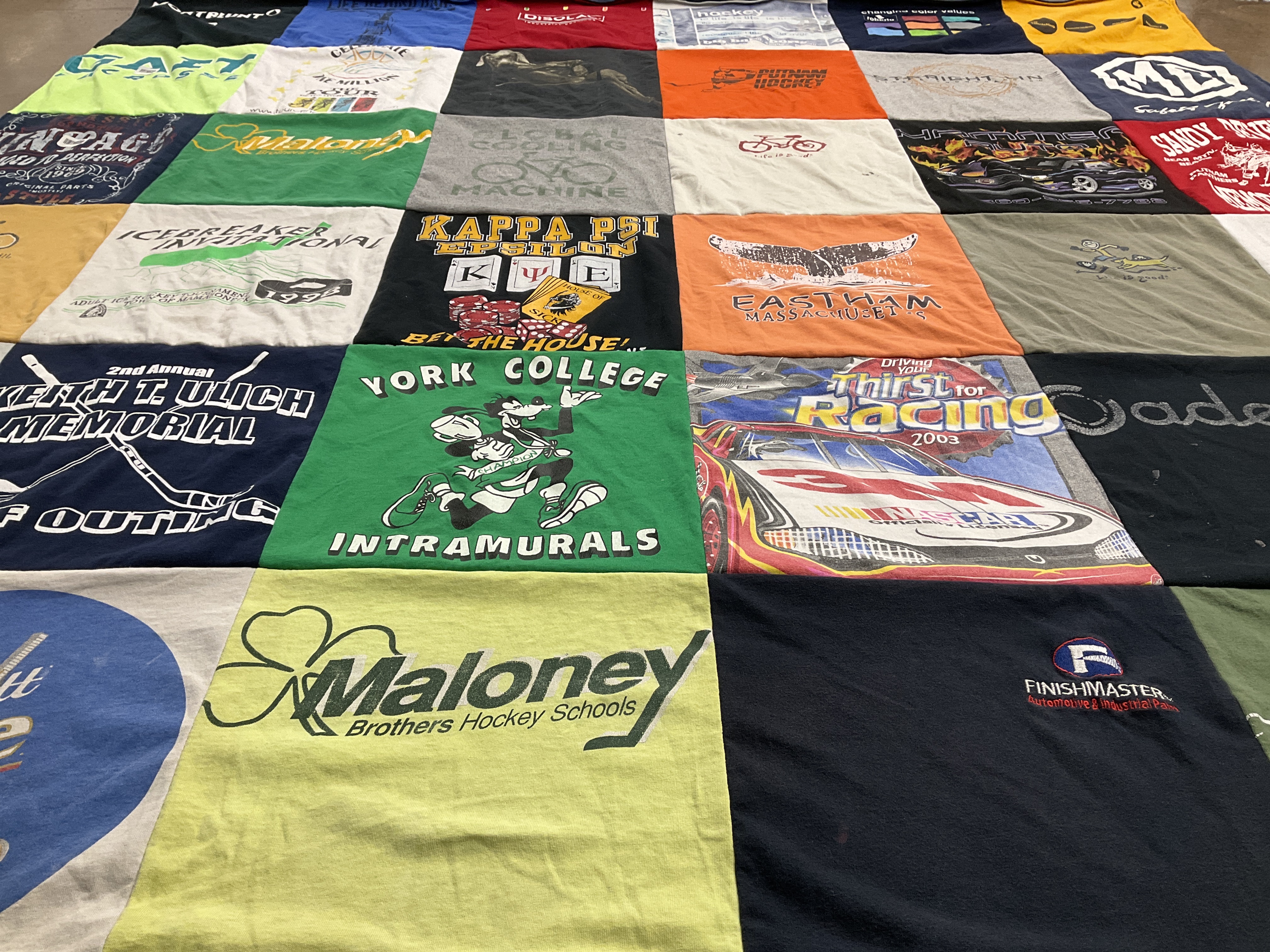 T-shirt quilt featuring york college intramurals by Denise from CT