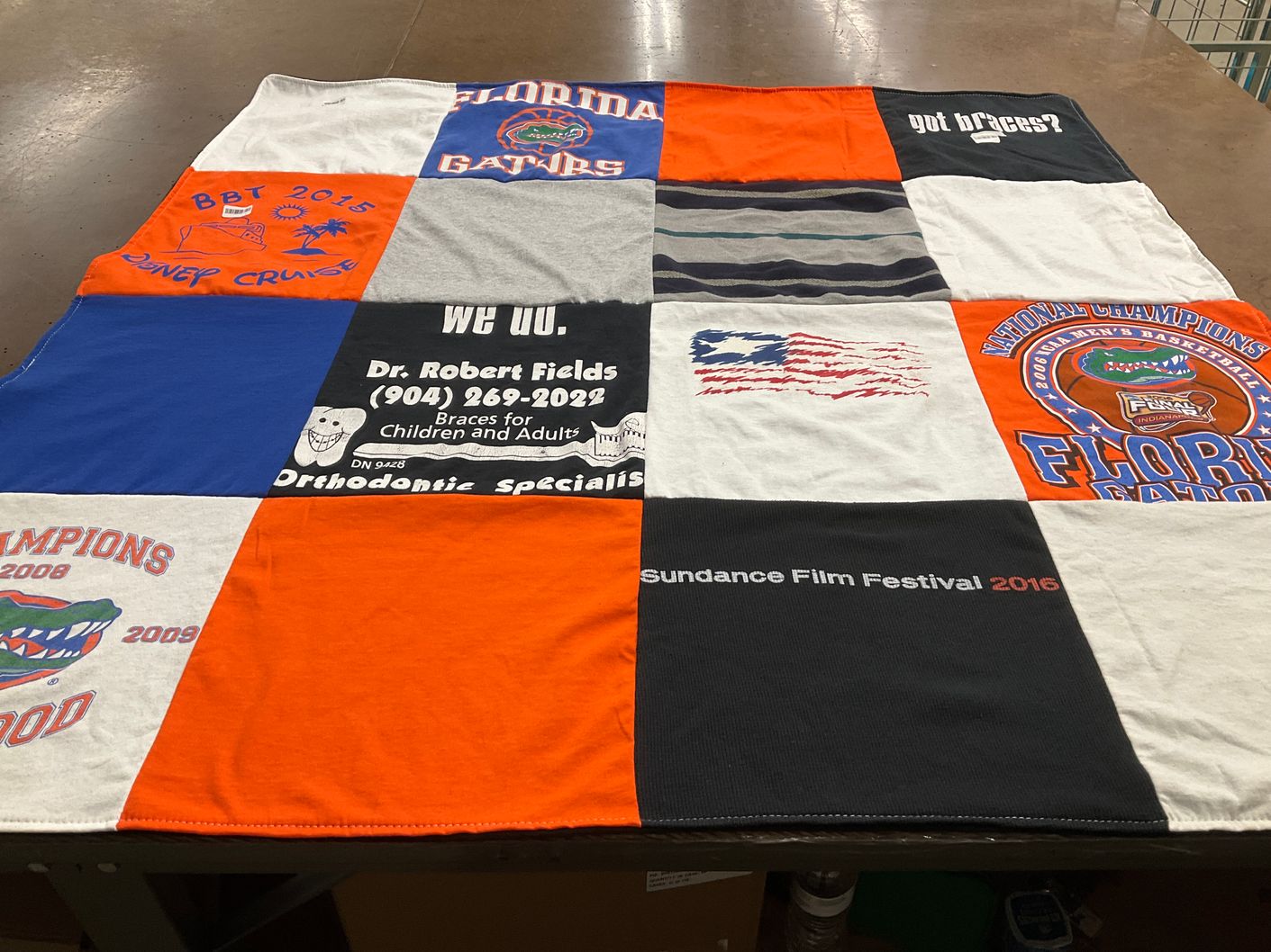 T-shirt quilt featuring florida gators men's basketball by Judy from FL