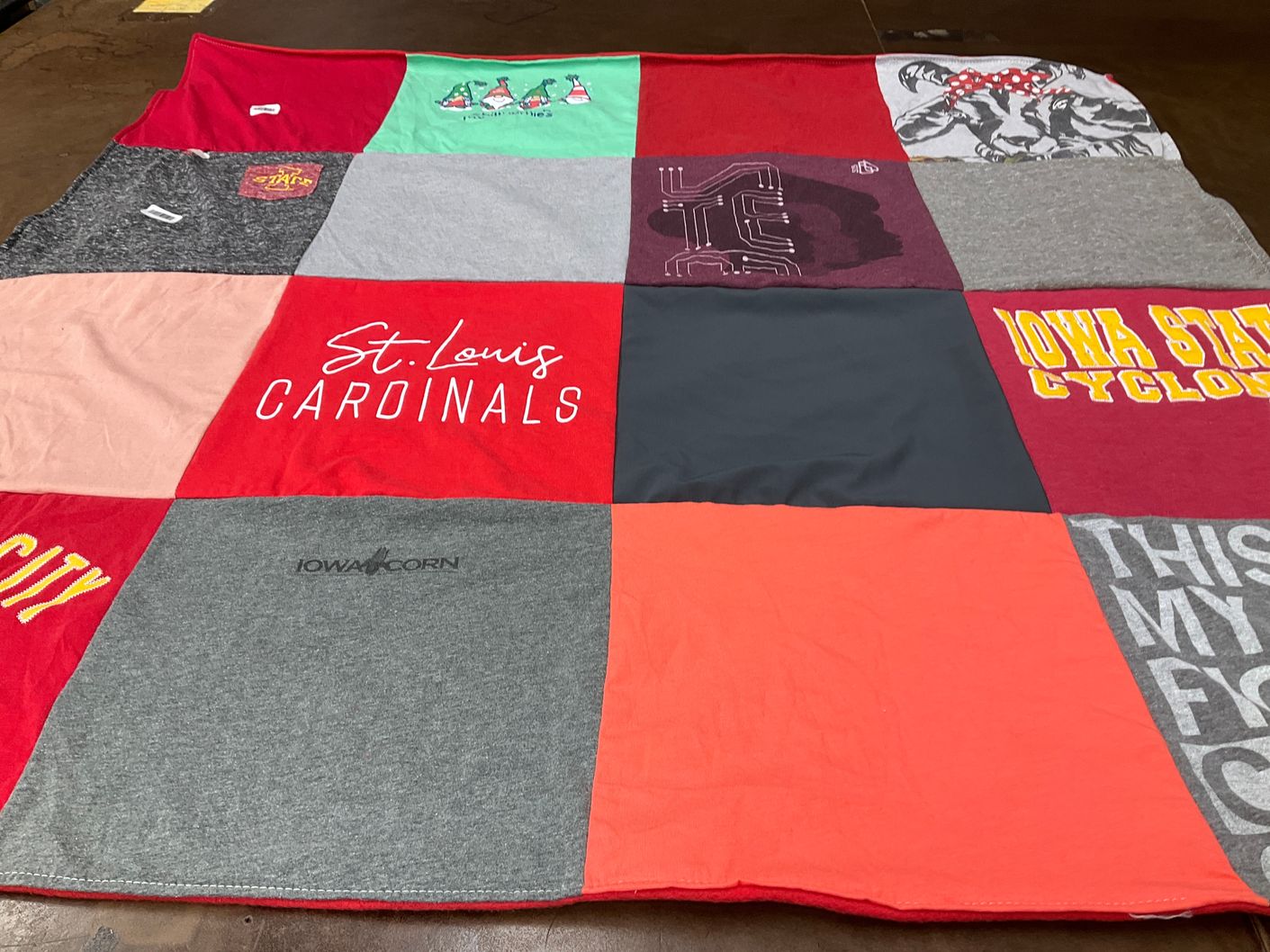 T-shirt quilt featuring st. louis cardinals by Kate from IA