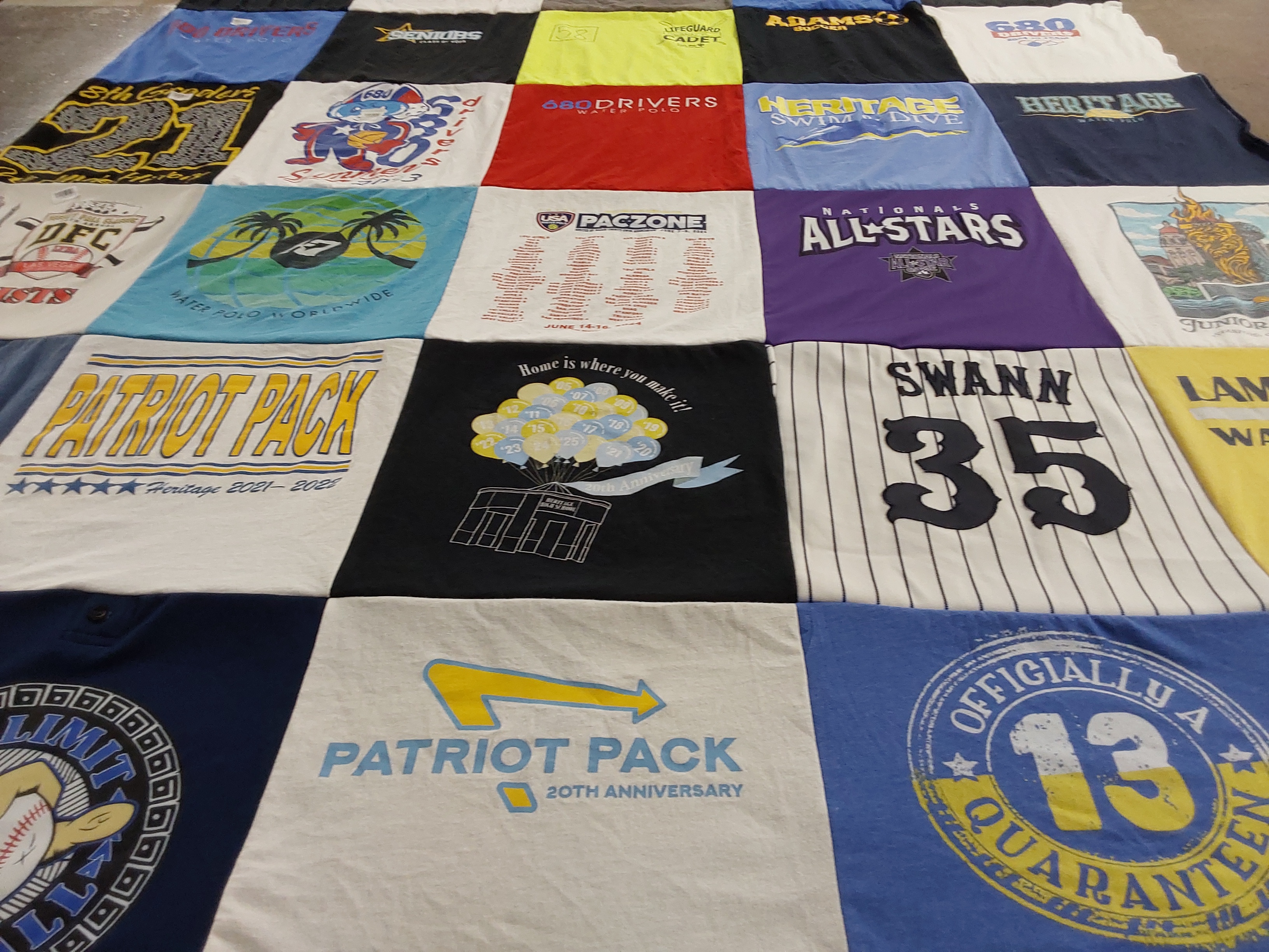 T-shirt quilt featuring patriot pack by Kristi from CA