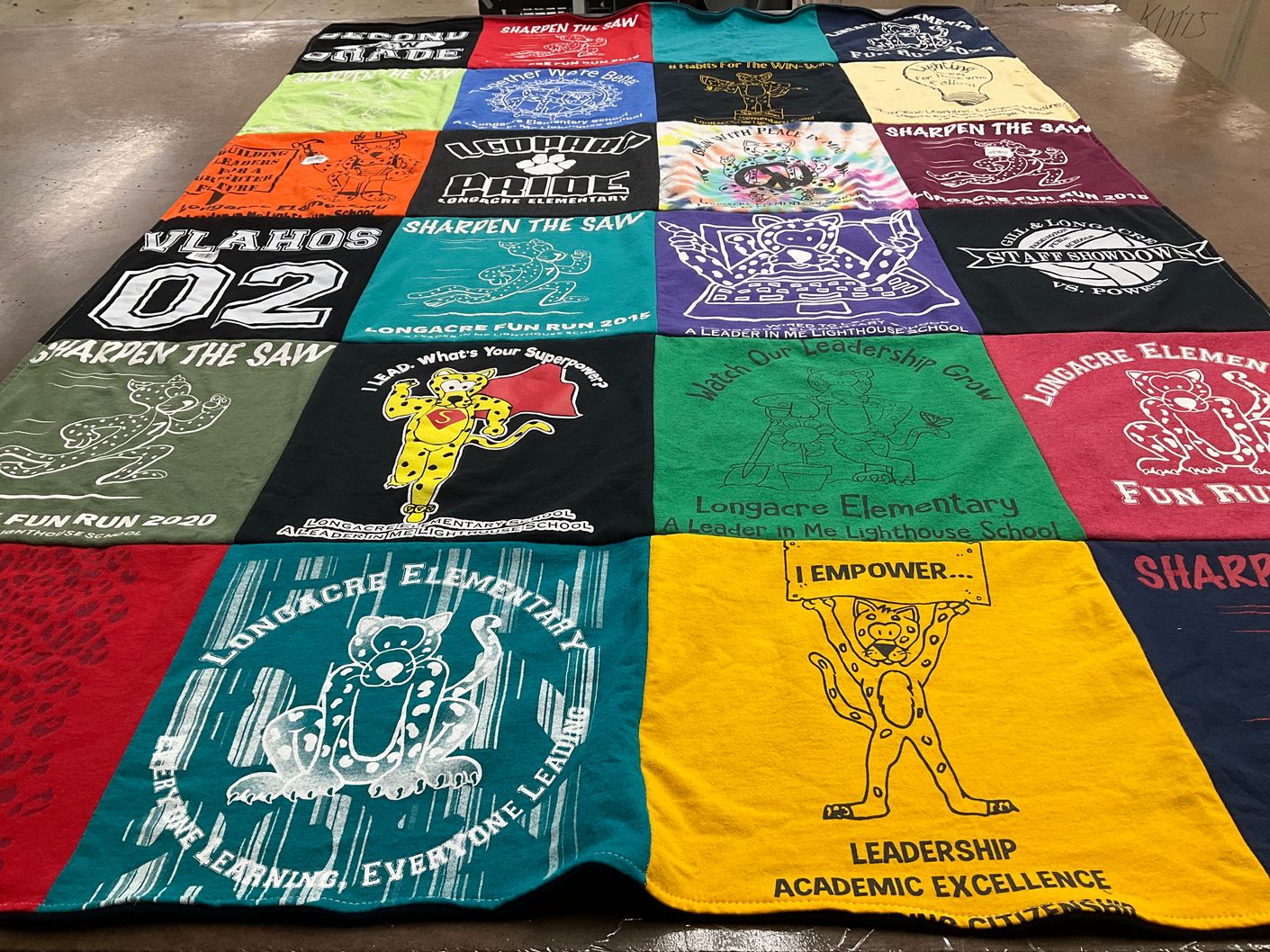 T-shirt quilt from longacre elementary by Tracey from MI