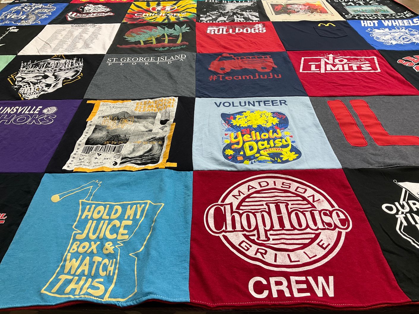 T-shirt quilt from evansville university by Mallory from GA