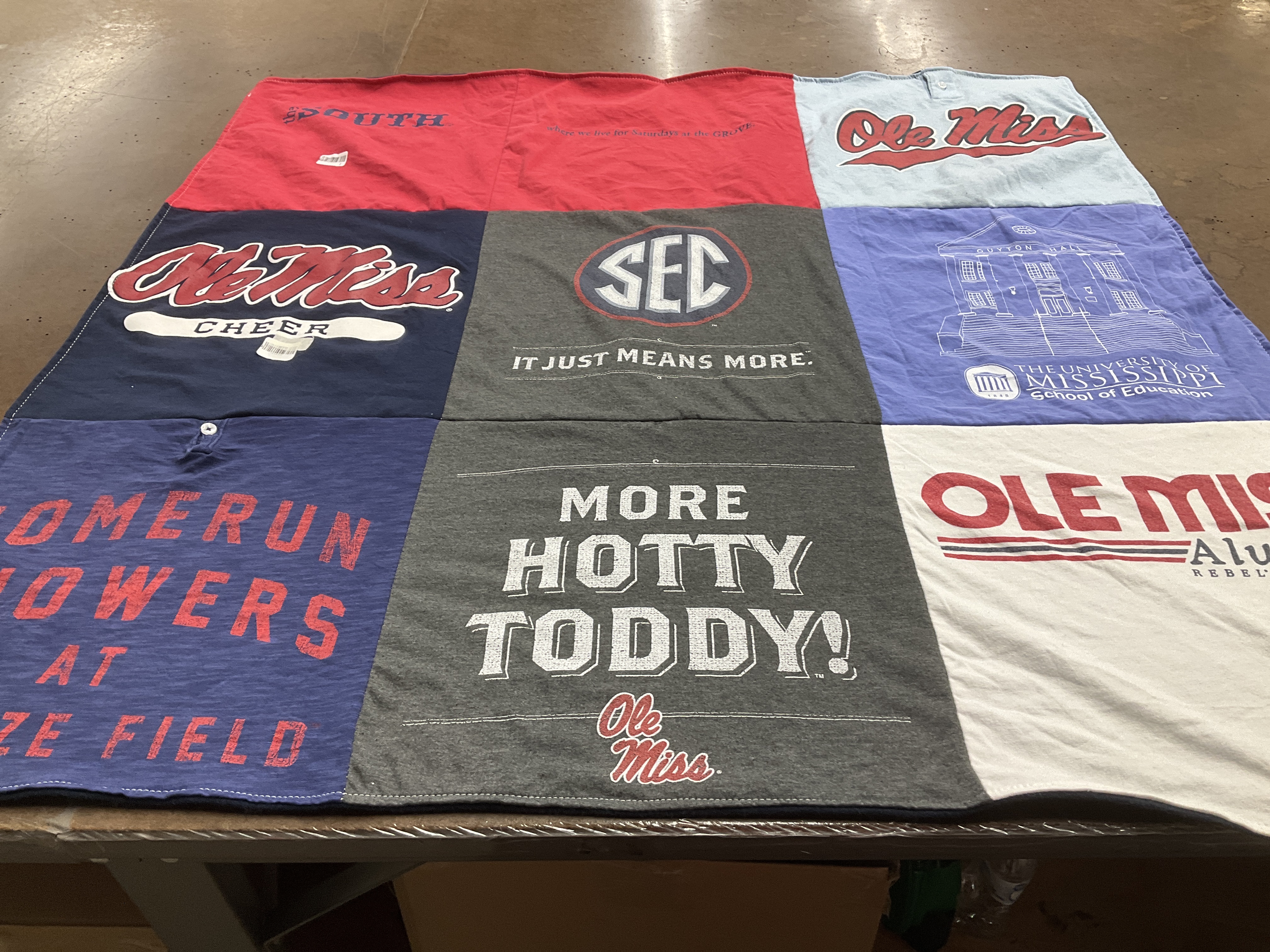 T-shirt quilt featuring ole miss rebels by Carmen from WI