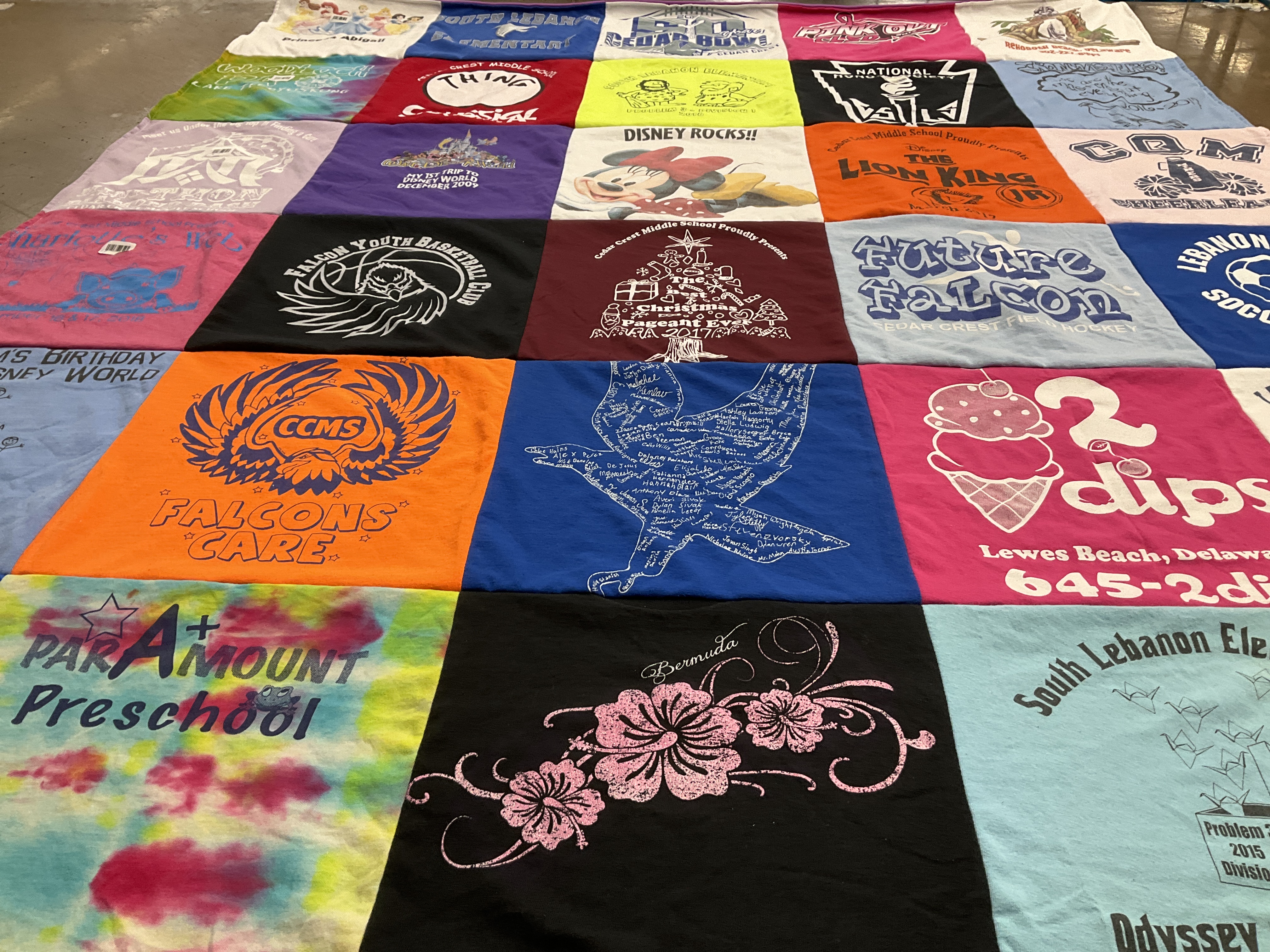 T-shirt quilt featuring ccms falcons basketball by Michelle from PA