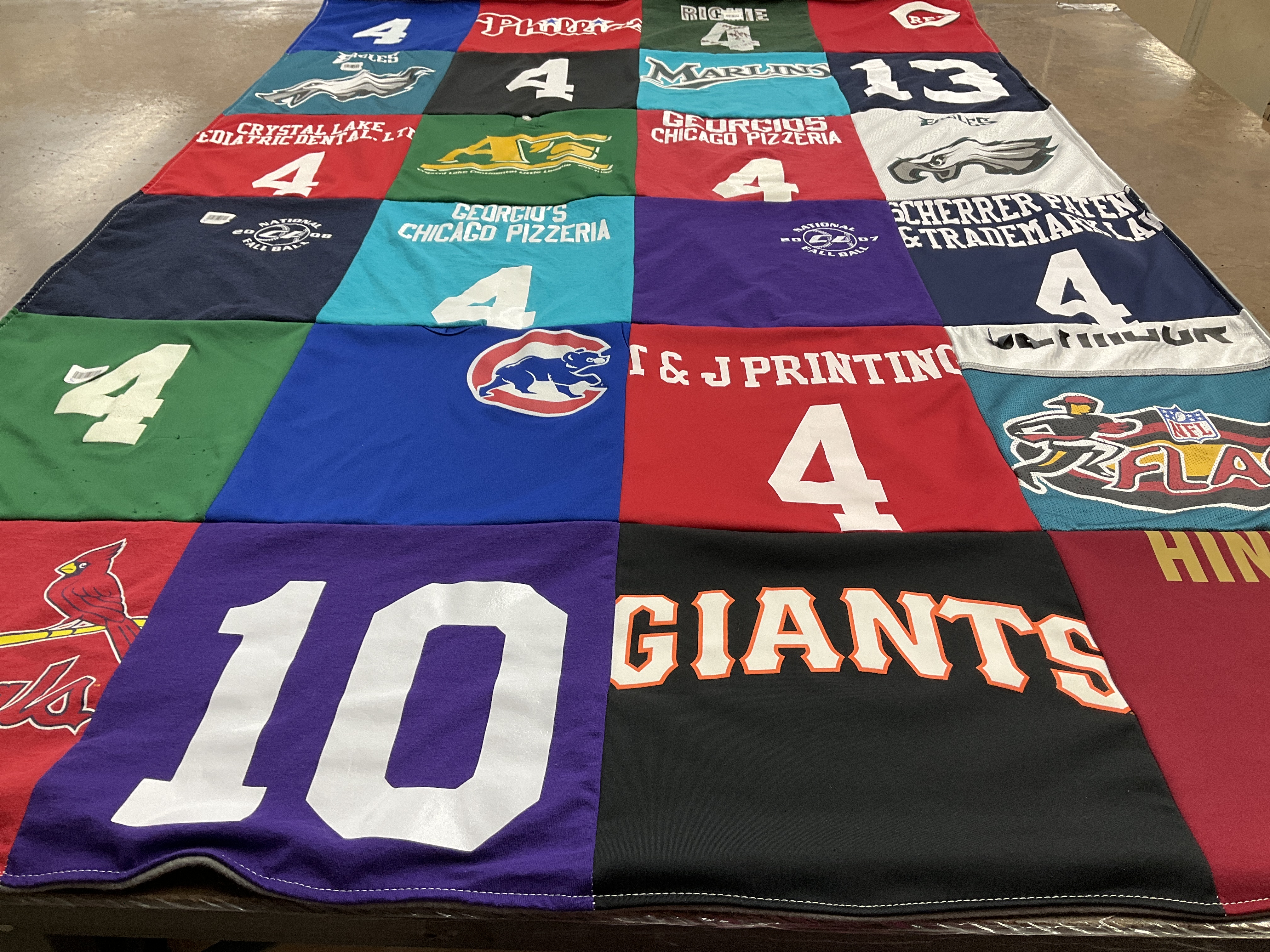 T-shirt quilt featuring chicago cubs, st louis cardinals by Carrie from IL