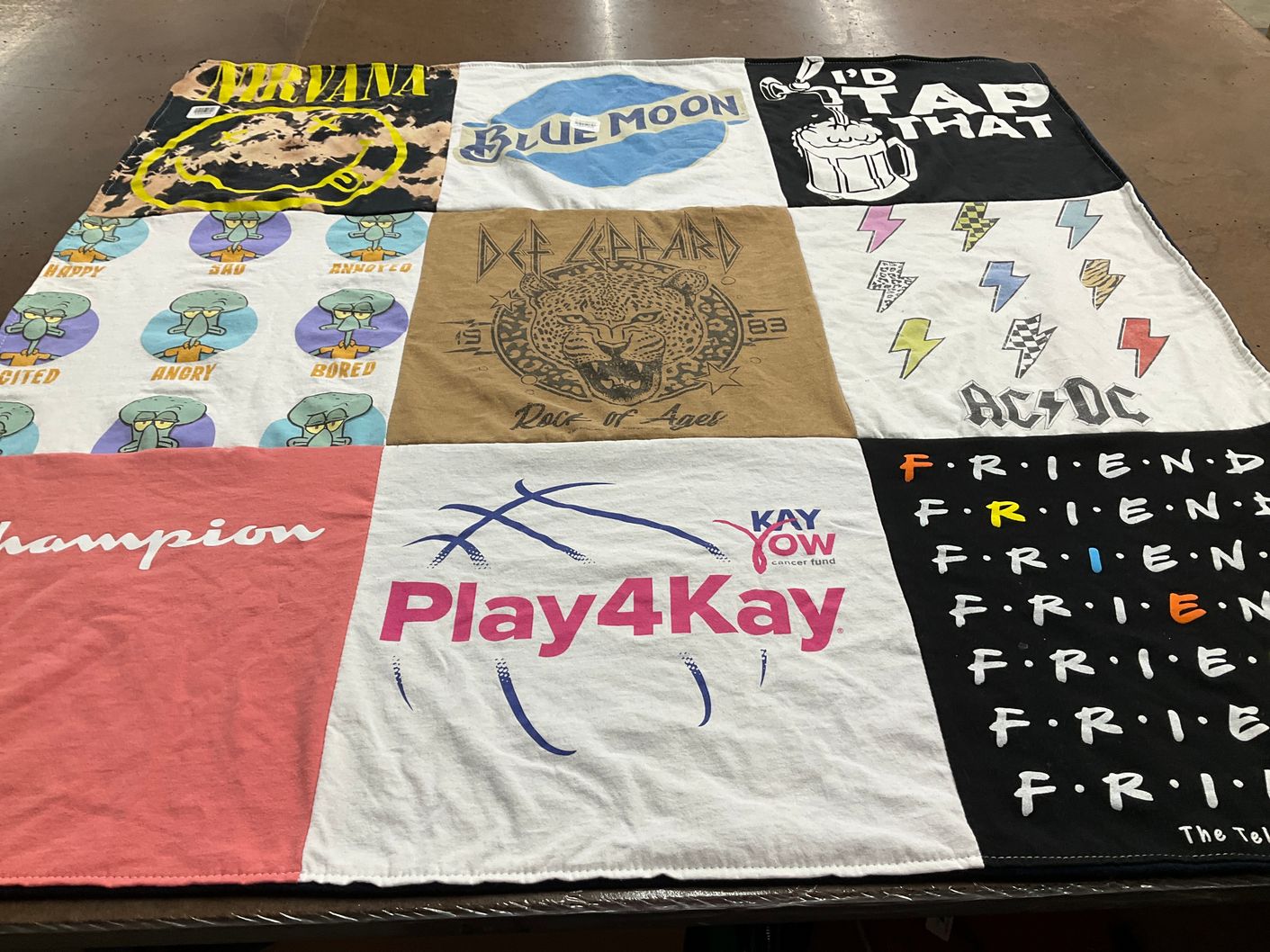 T-shirt quilt with music, television themes by Joyce from NJ