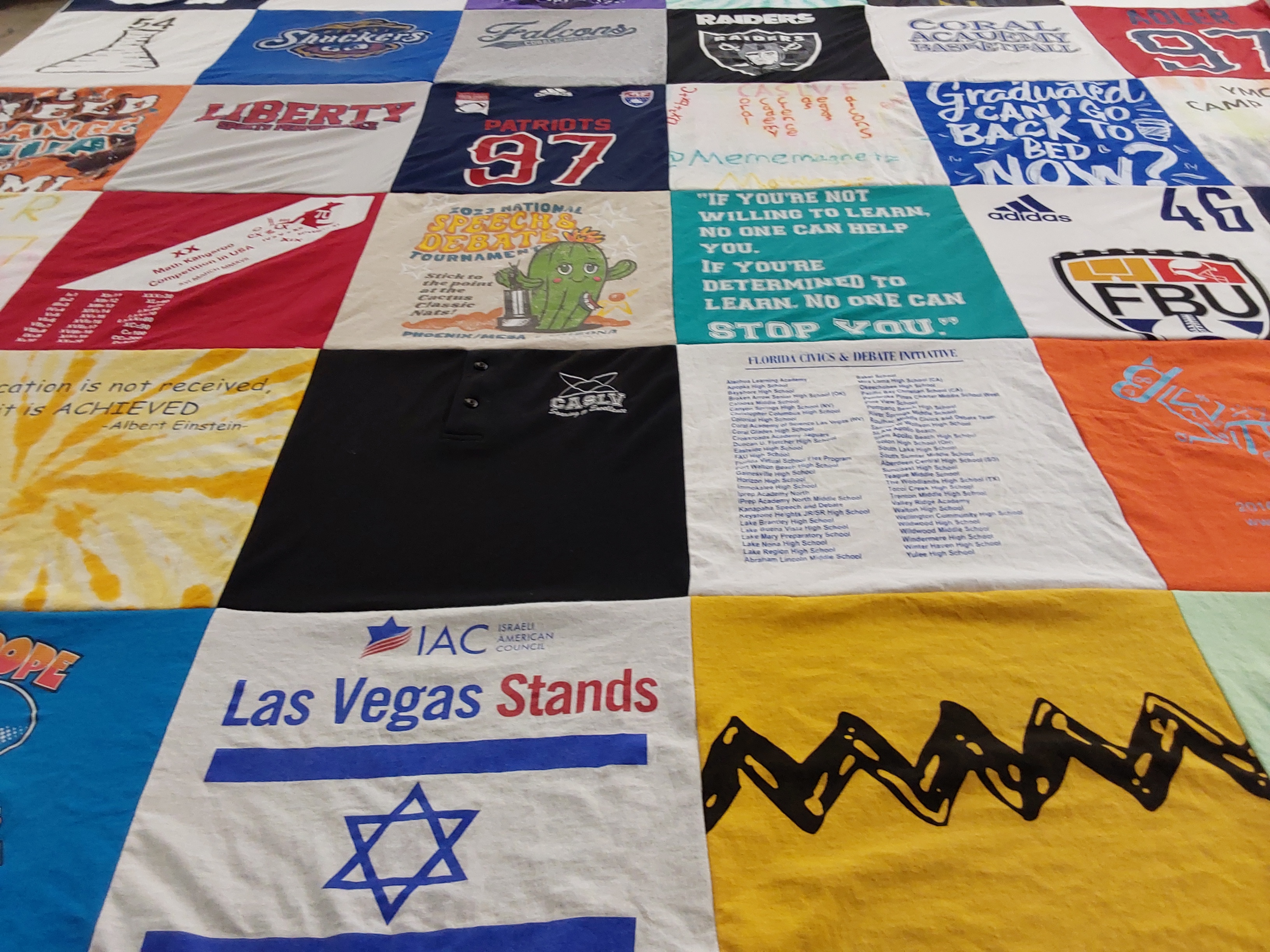 T-shirt quilt featuring new england patriots, oakland raiders by ronny from NV