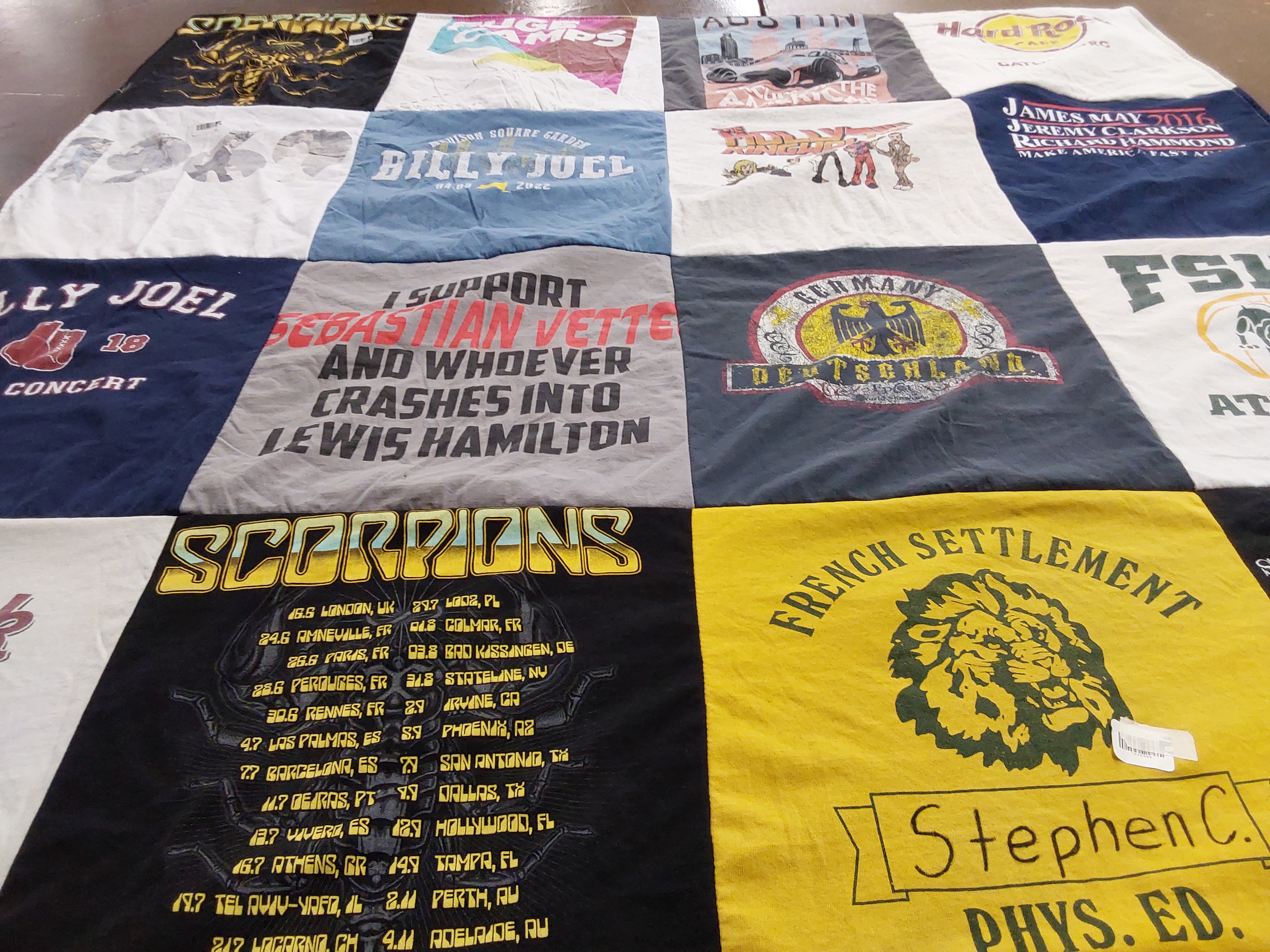 T-shirt quilt from stephen c. french settlement by Victoria from NY