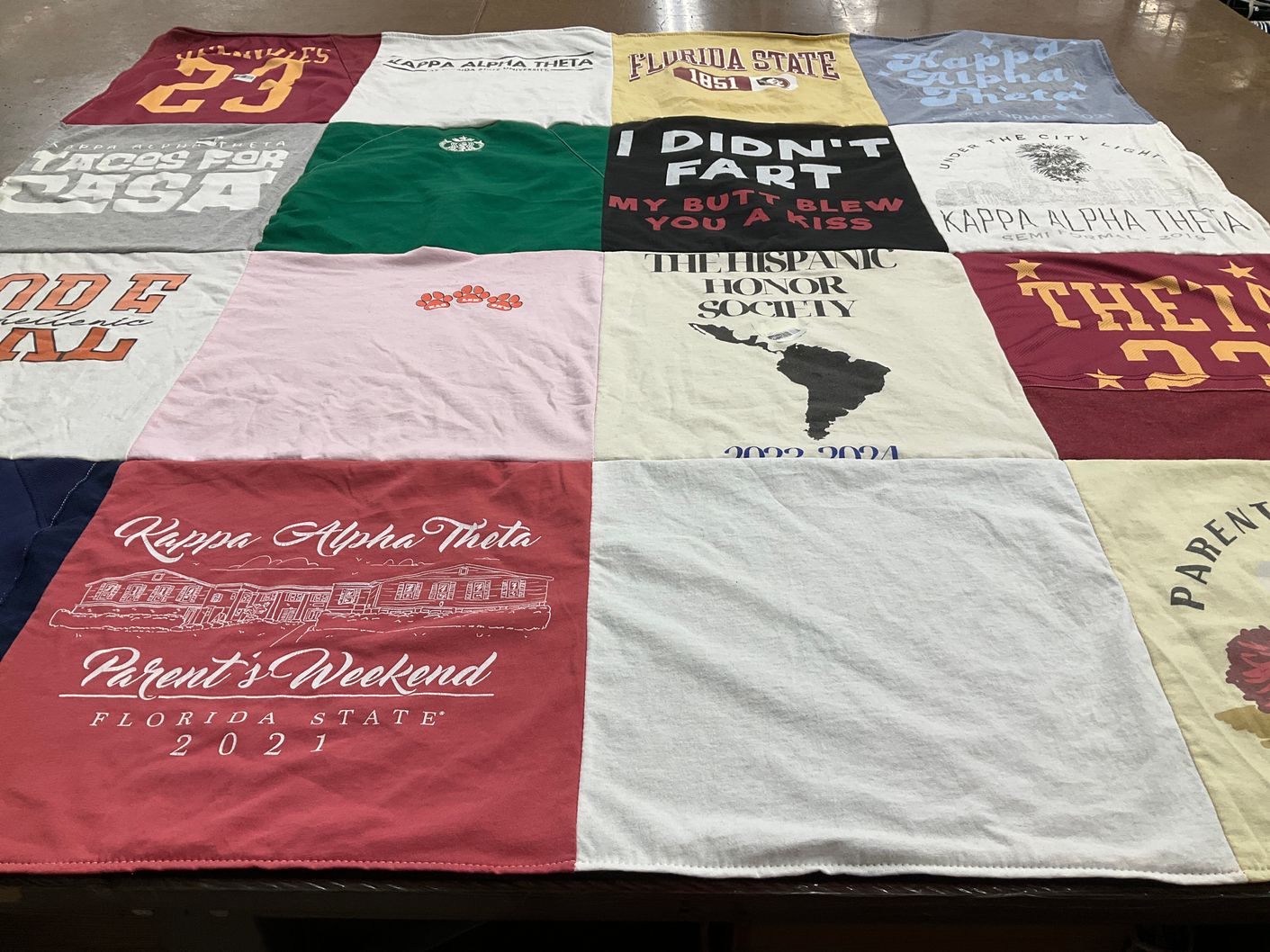 T-shirt quilt from florida state university by Ivy from FL