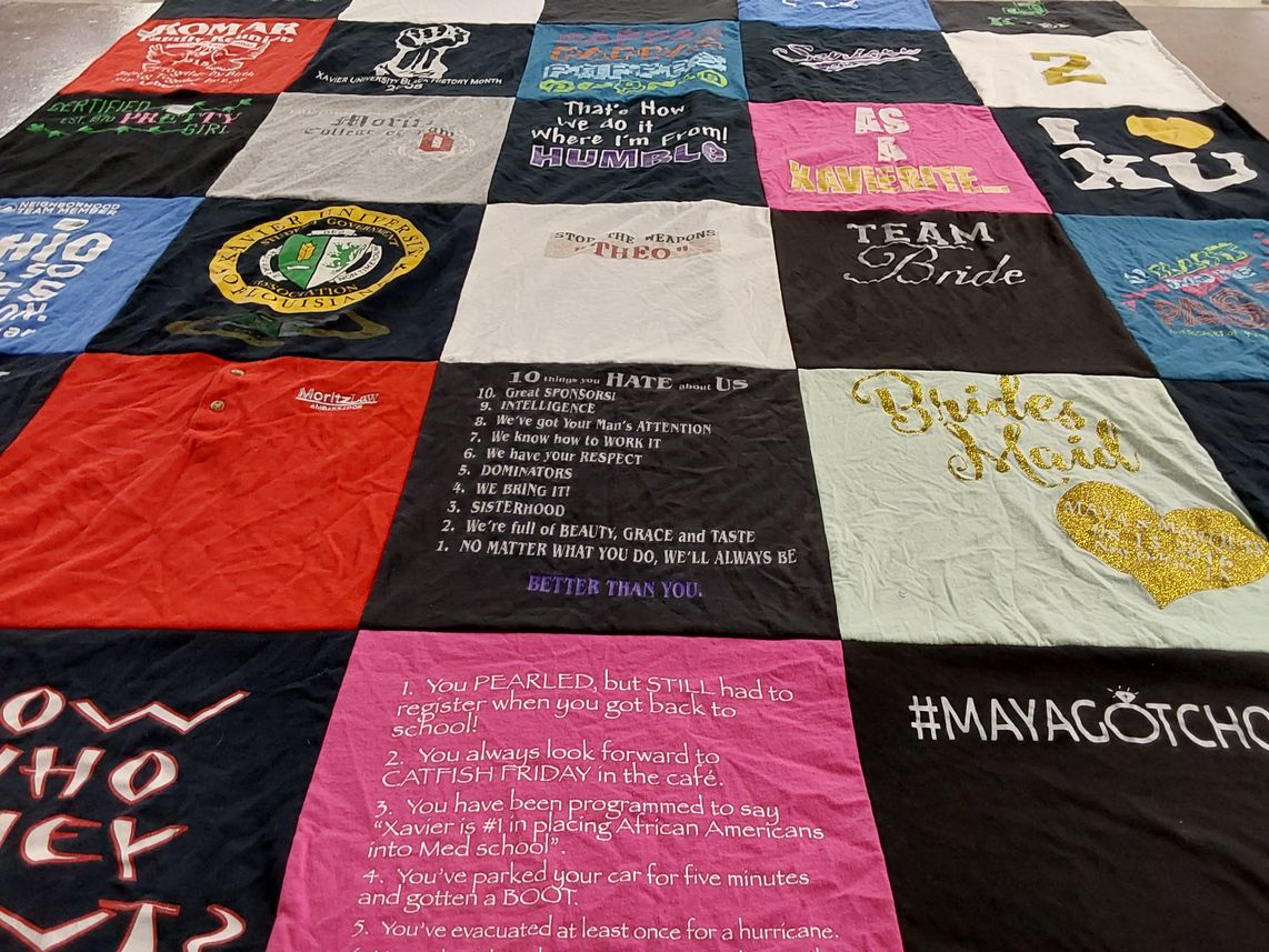 T-shirt quilt from xavier university of louisiana by Maegan from TX