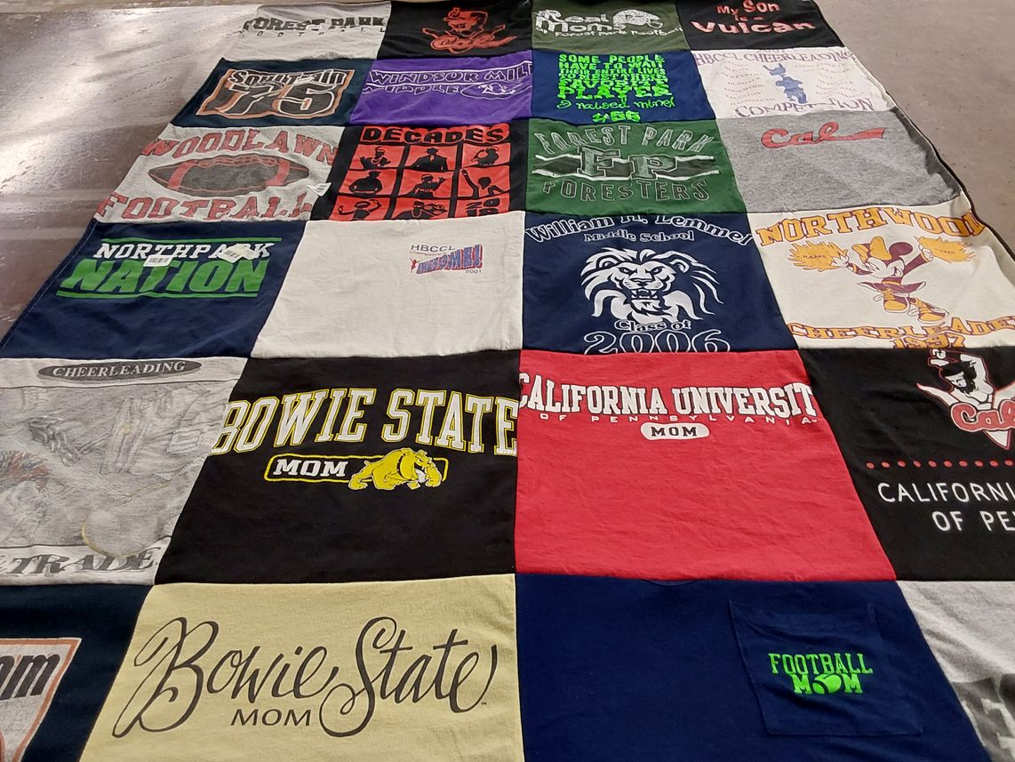 T-shirt quilt from bowie state university, california university of pennsylvania by Wynnette from MD