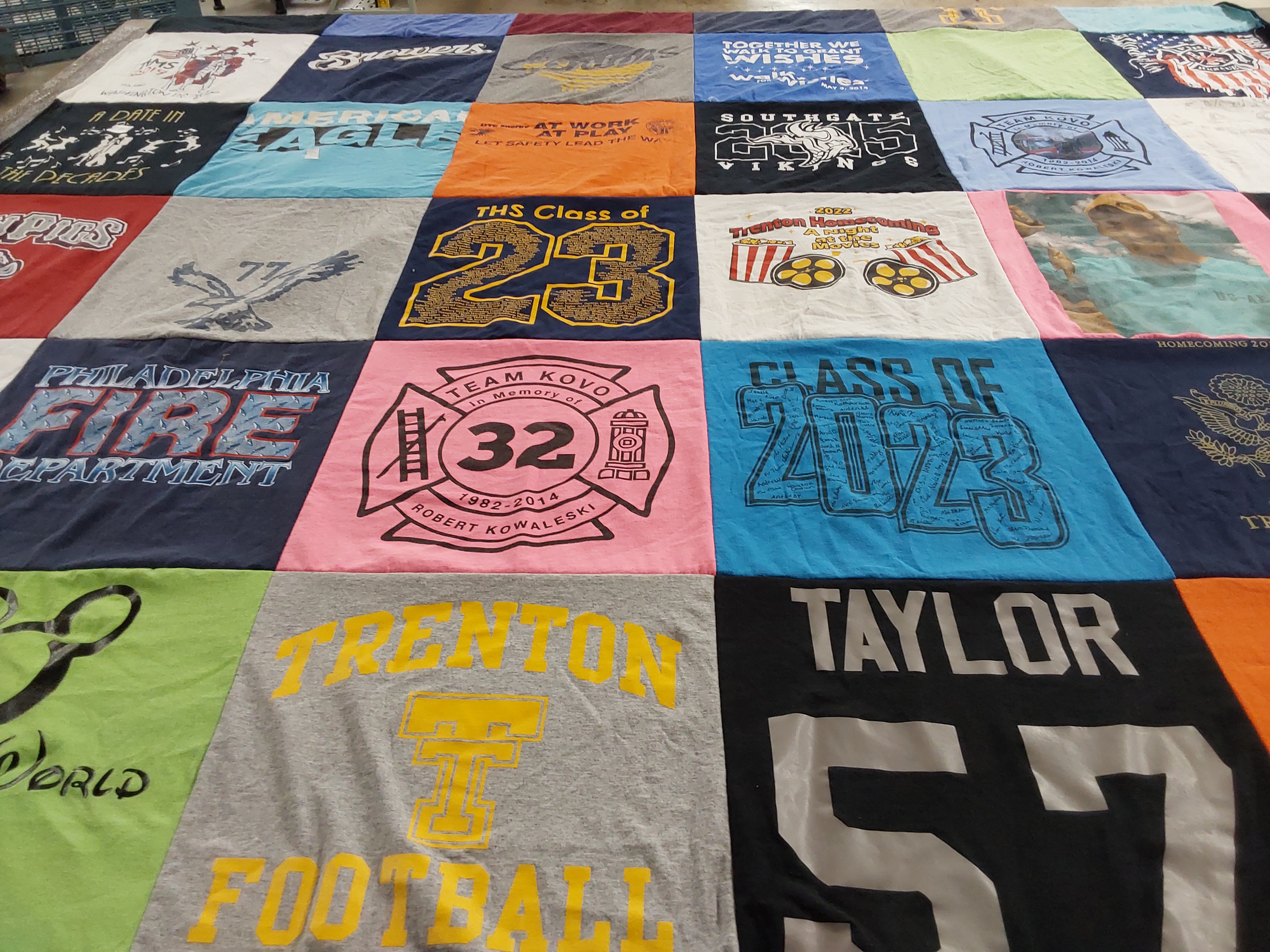 T-shirt quilt featuring trenton football, southgate vikings by kristel from MI