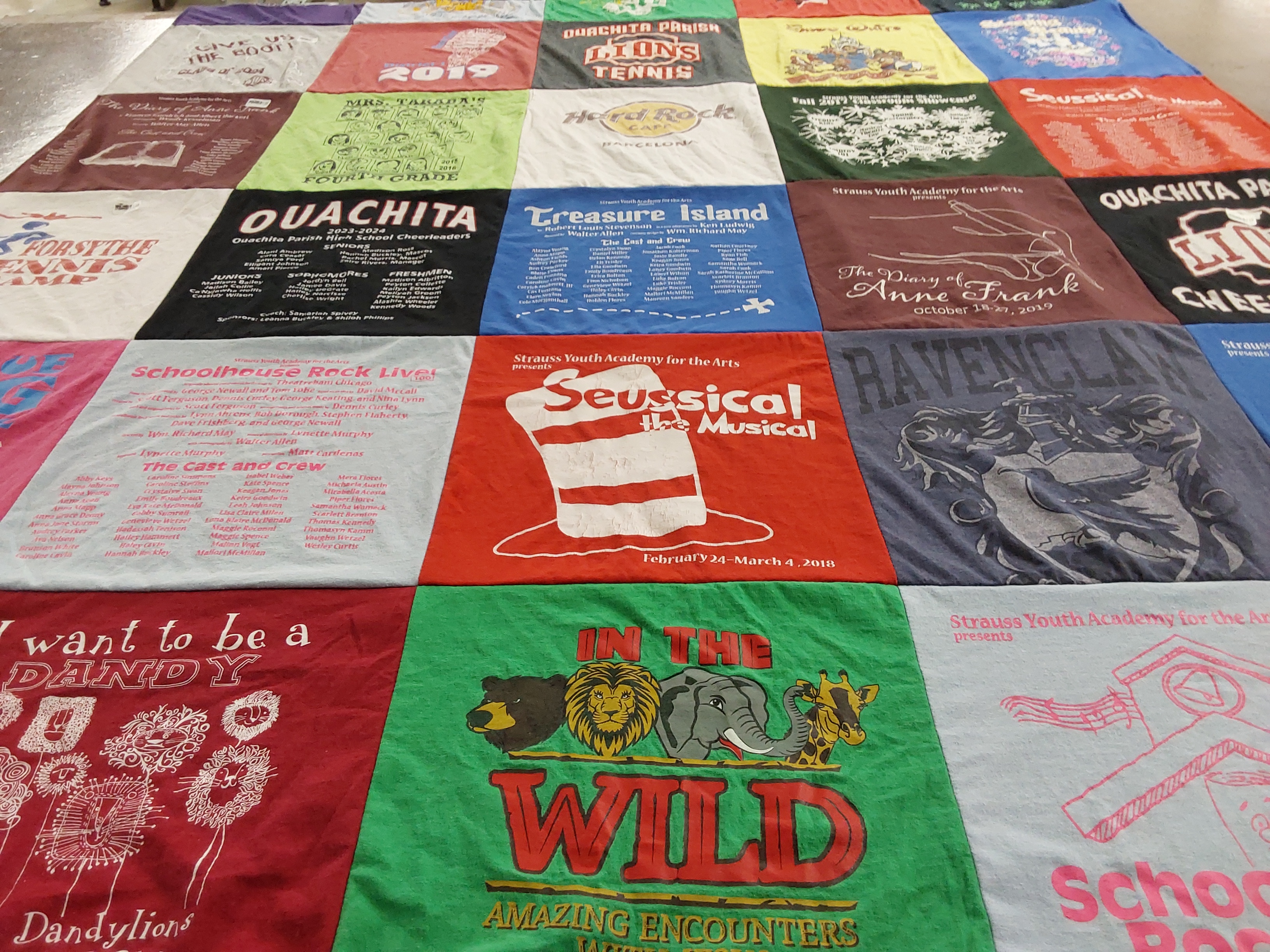 T-shirt quilt from ouachita parish junior high school by Leanna from LA