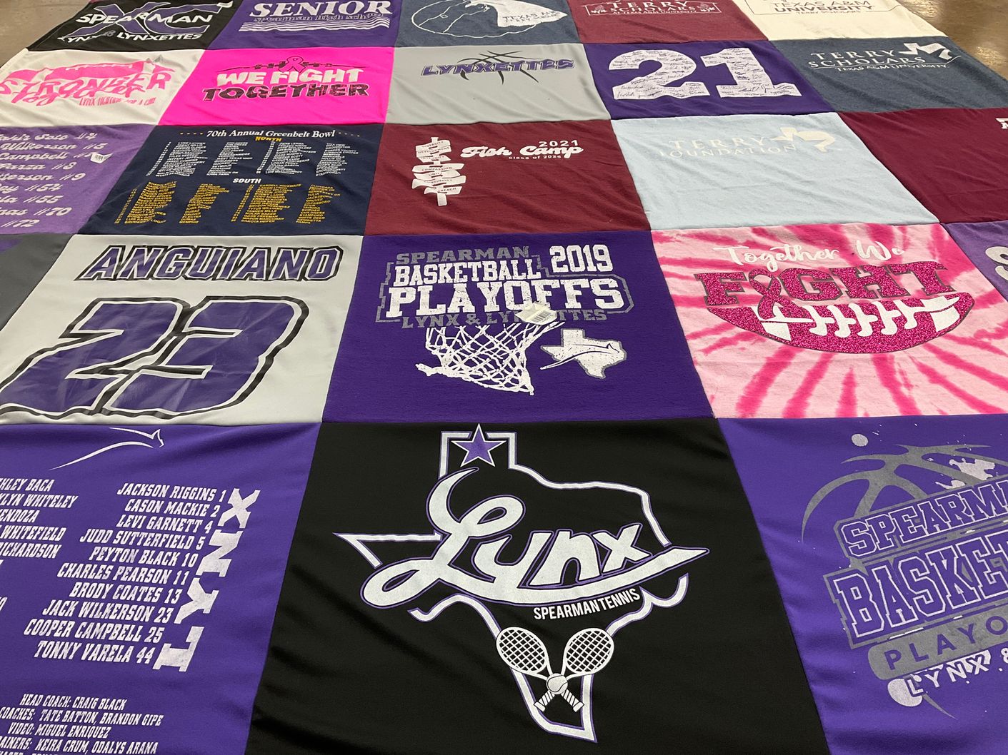 T-shirt quilt featuring lynx basketball team by Yasmin from TX