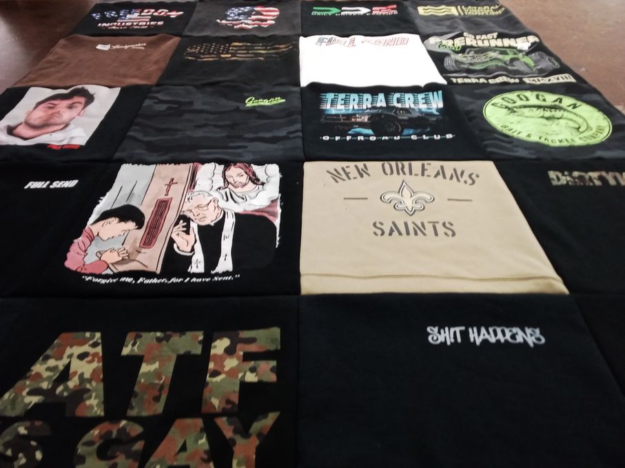T-shirt quilt featuring new orleans saints by Renee from CA
