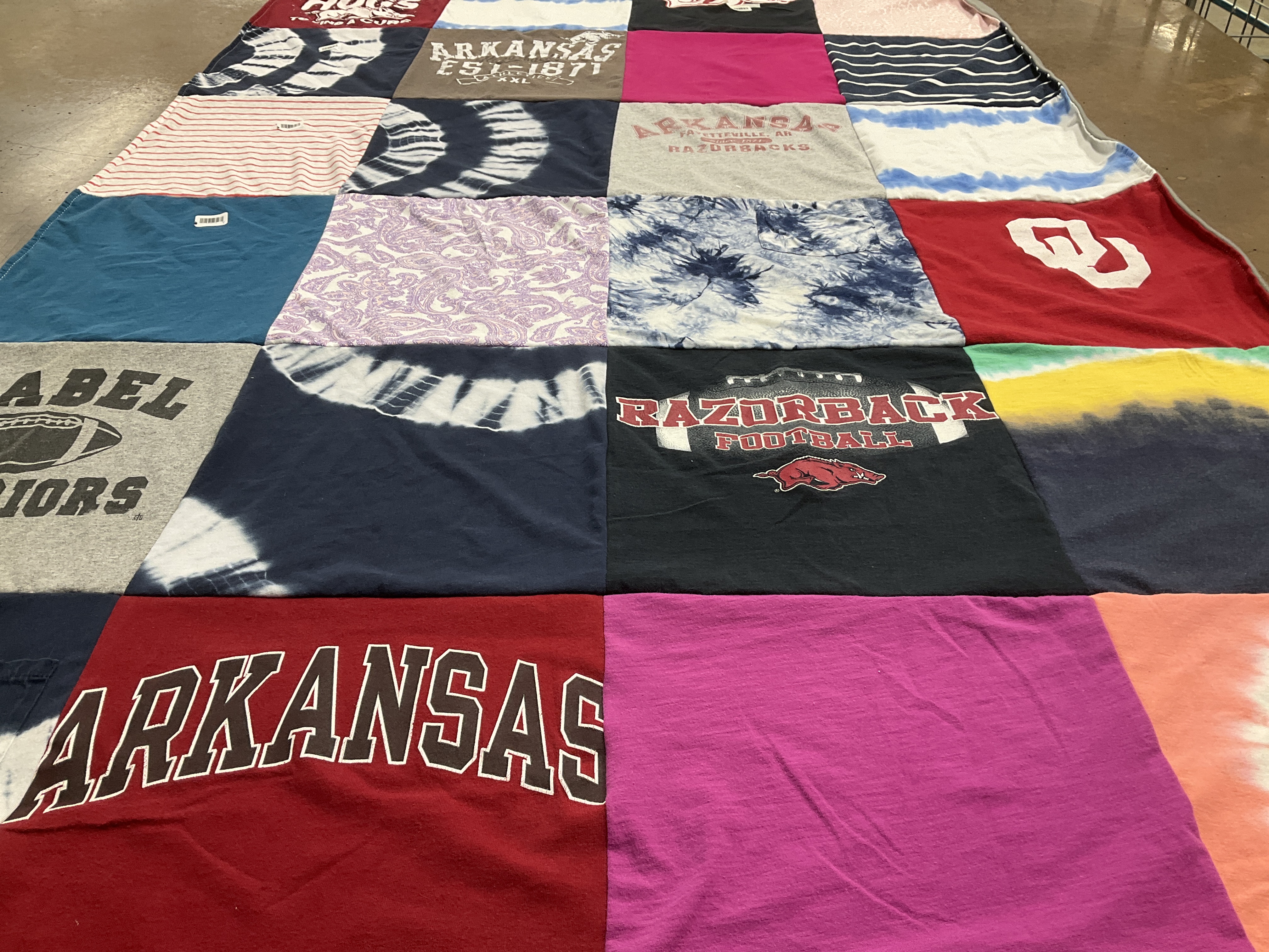 T-shirt quilt featuring university of arkansas razorbacks by Clark from TX