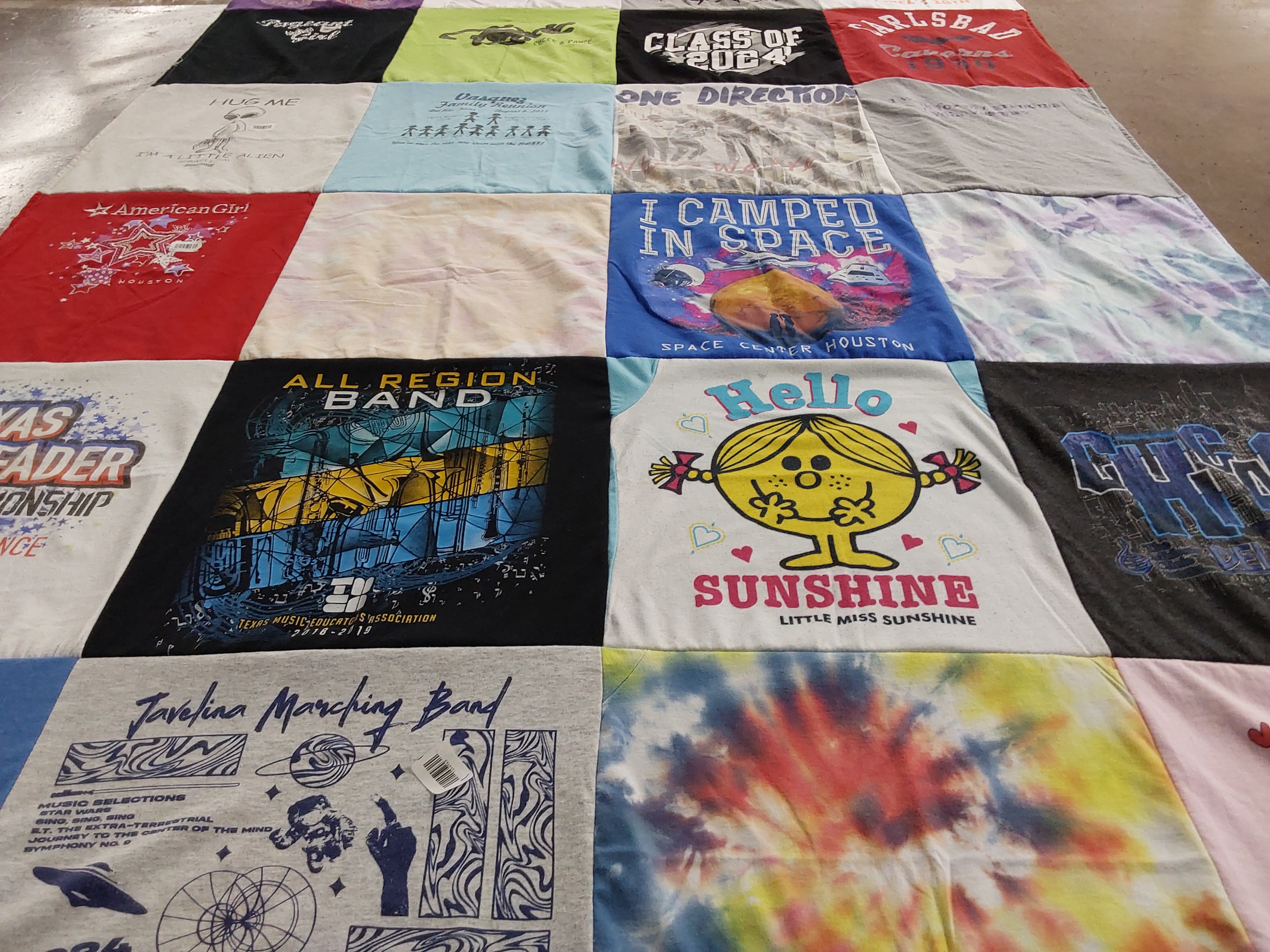 T-shirt quilt featuring tavelina marching band by Melissa from TX