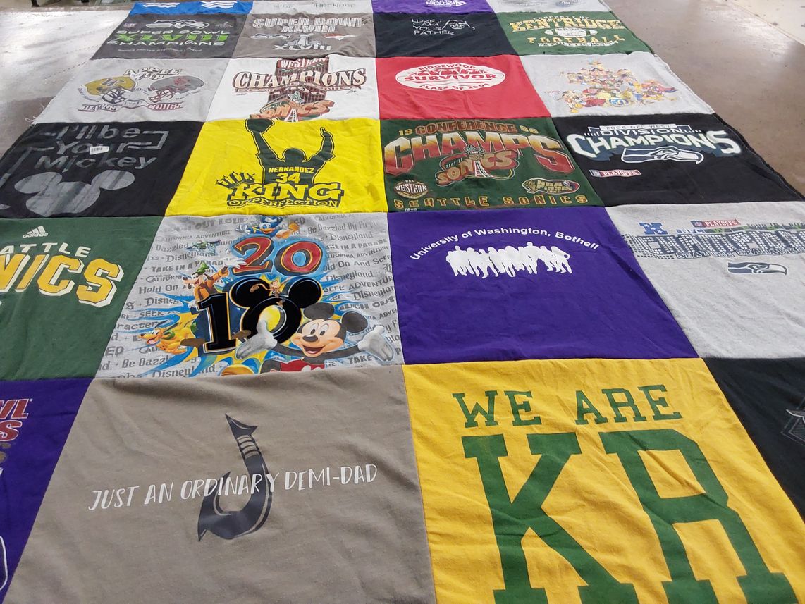 T-shirt quilt featuring seattle sonics by Emma from WA