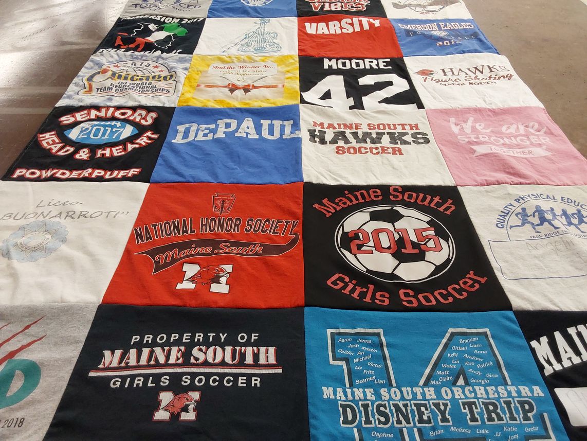 T-shirt quilt featuring maine south girls soccer, emerson eagles by PaulaMarie from IL