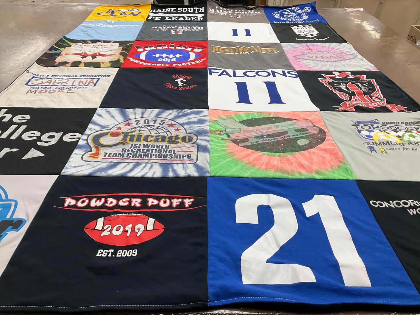 T-shirt quilt from maine south high school by PaulaMarie from IL