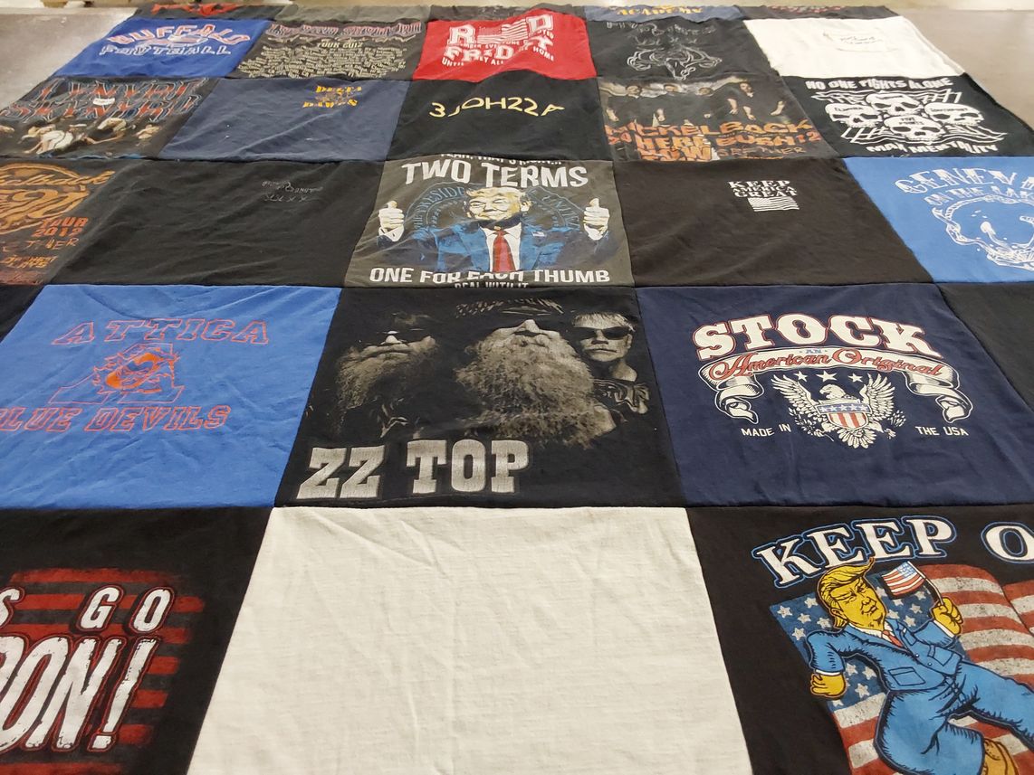 T-shirt quilt featuring attica blue devils by Teresa from NY