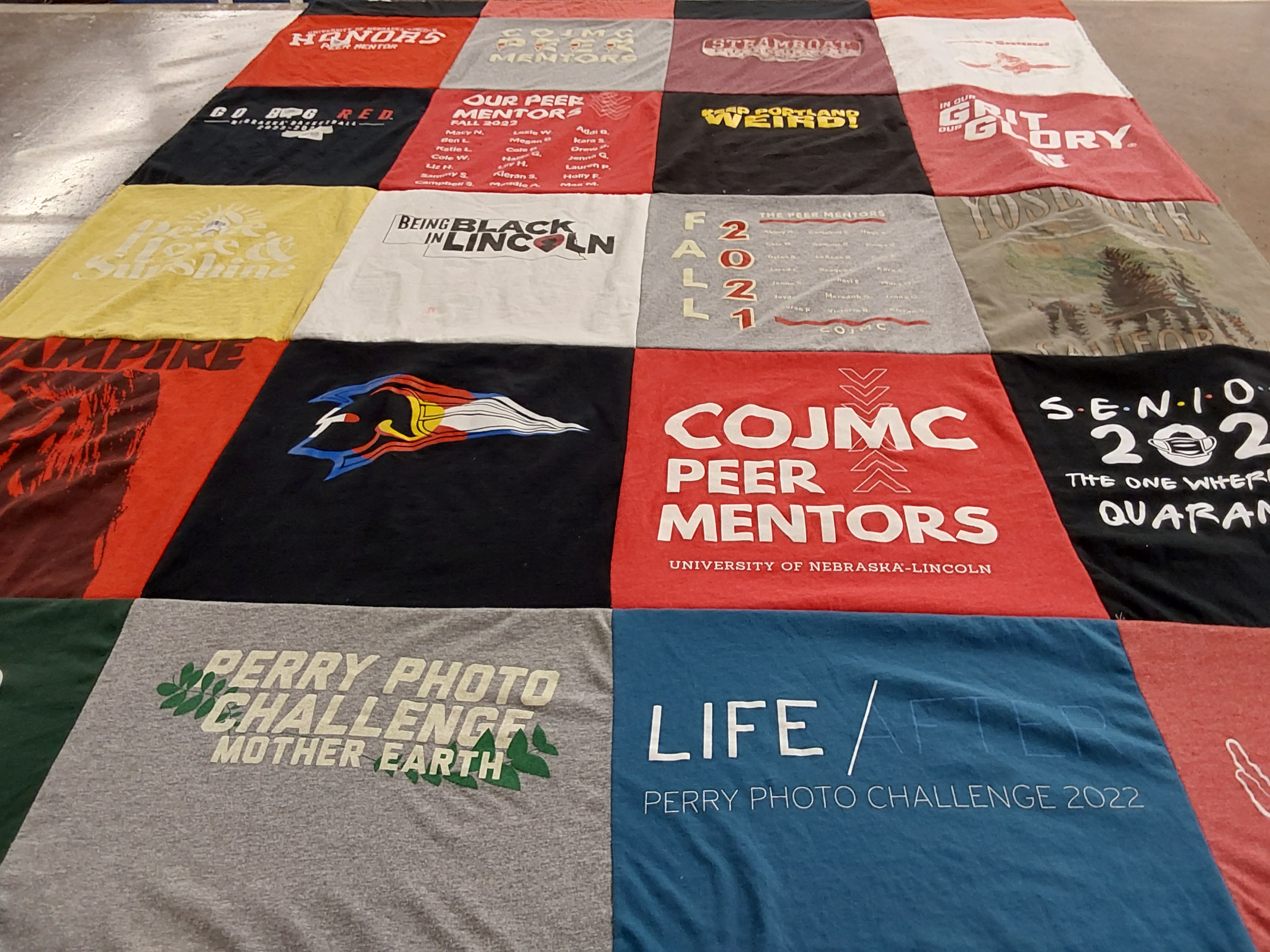 T-shirt quilt from university of nebraska-lincoln by Lauren from CO