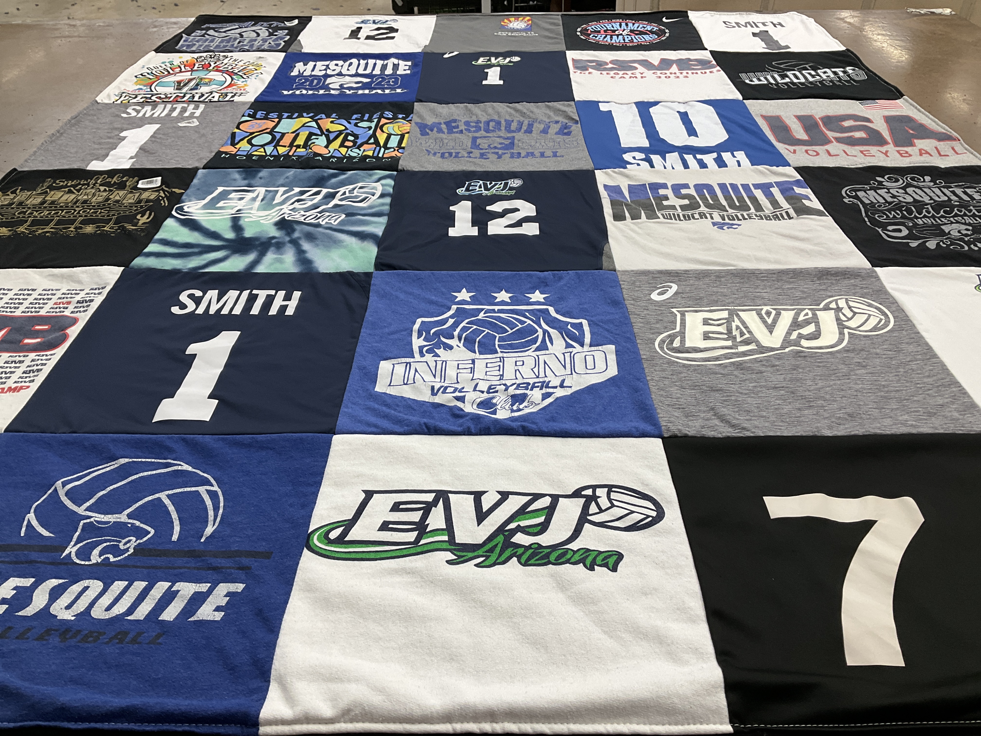T-shirt quilt featuring mesquite wildcats volleyball by Nathan from AZ