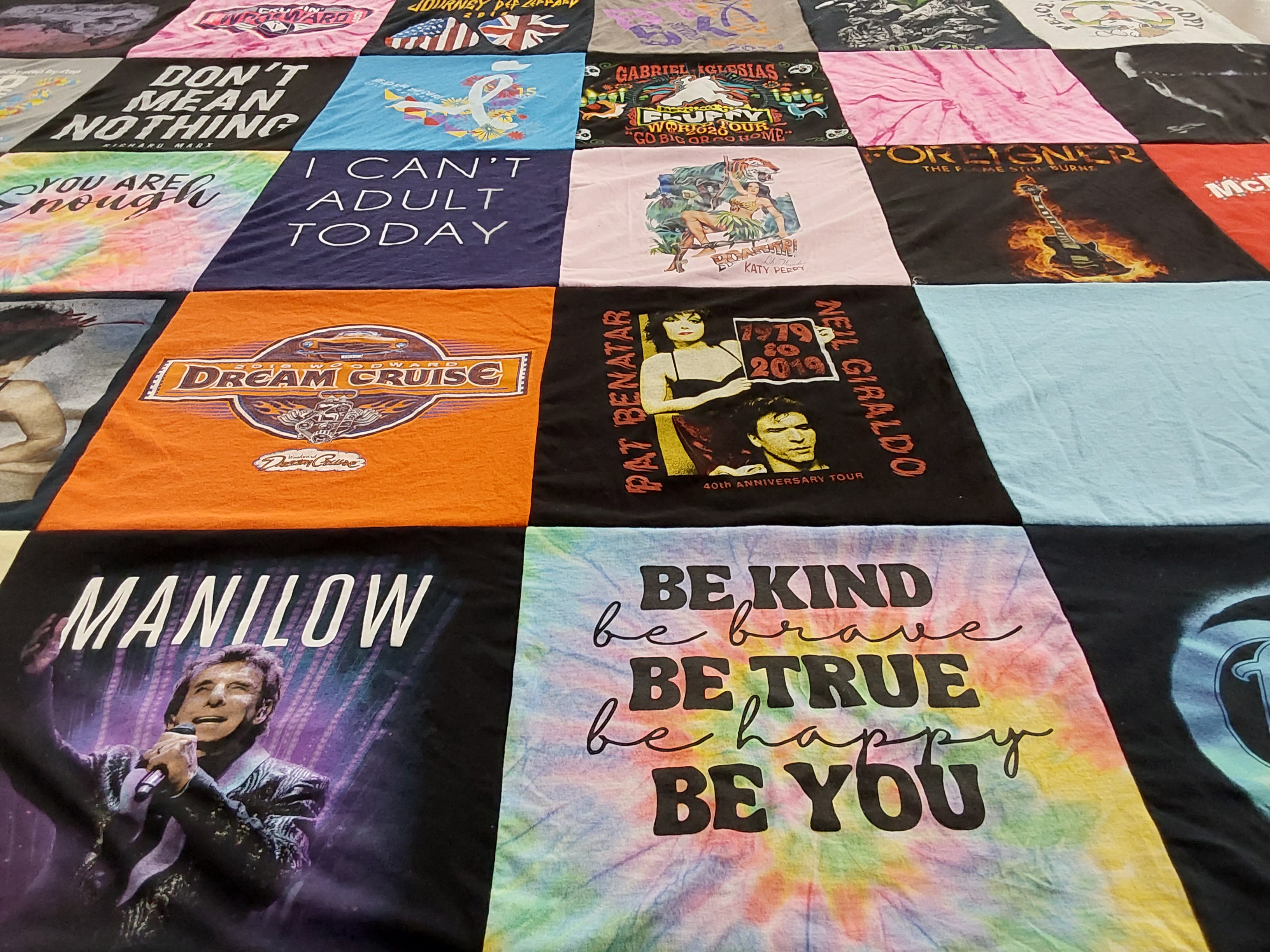 T-shirt quilt with music, positive affirmations themes by danielle from MI