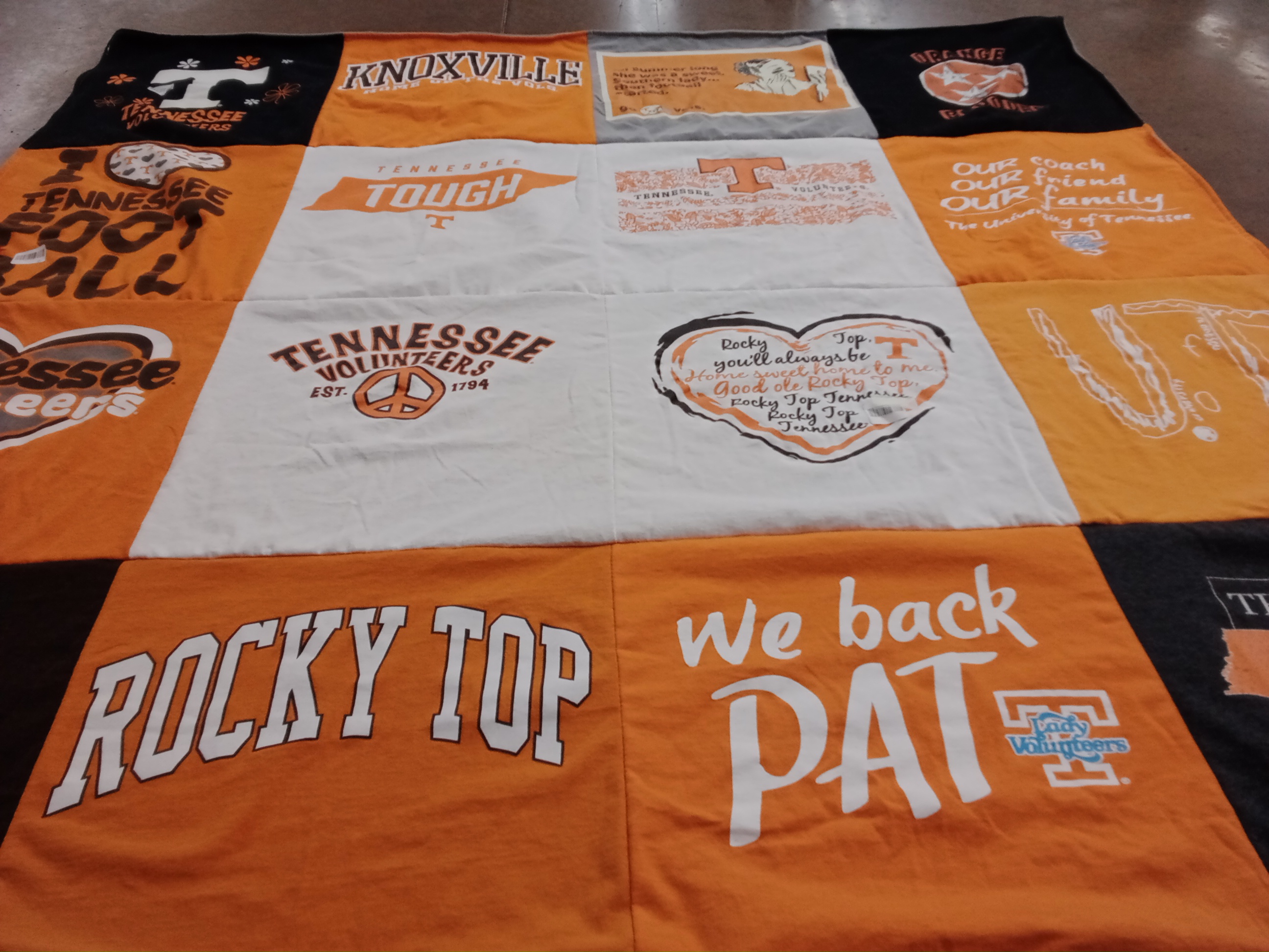 T-shirt quilt featuring tennessee volunteers by Susan from GA