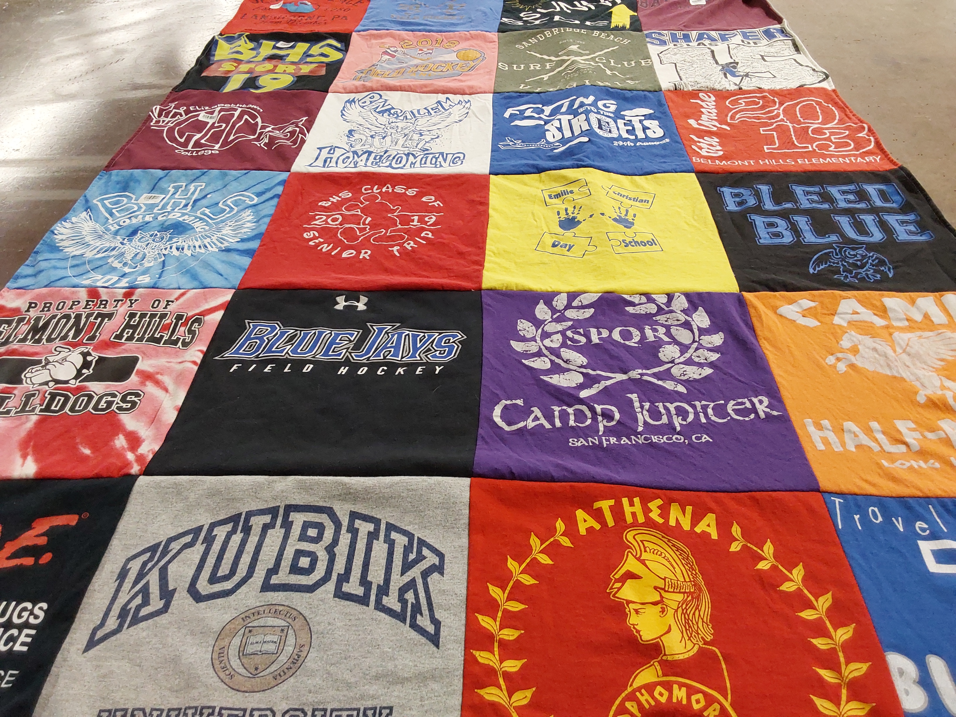 T-shirt quilt featuring blue jays field hockey by Michelle from PA