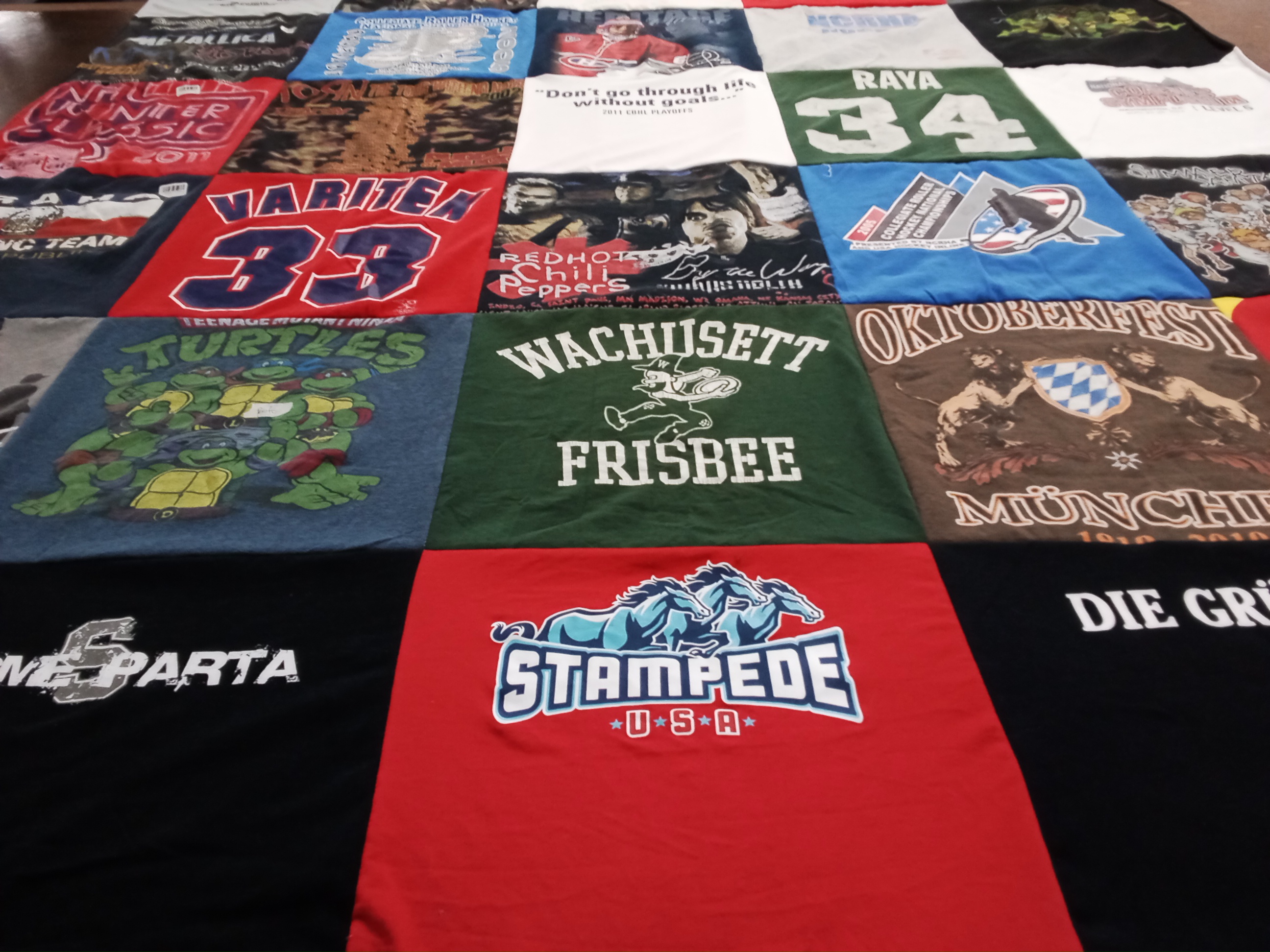 T-shirt quilt from wachusett regional high school by Ryan from TX