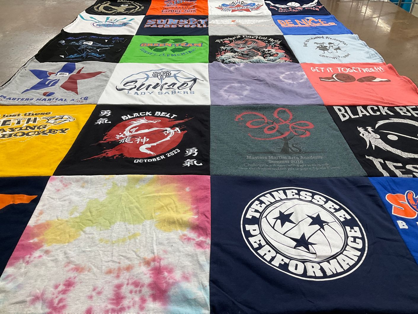 T-shirt quilt from sunset high school by Amy from TN