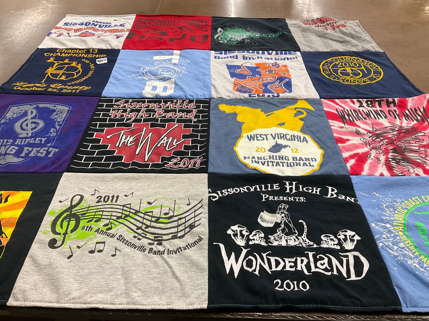 T-shirt quilt from sissonville high school by Lori from WV