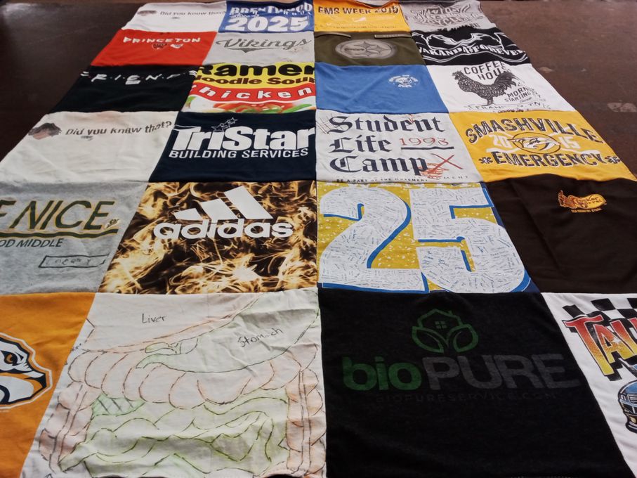 T-shirt quilt featuring viking, smashville emergency by Jeanne from TN