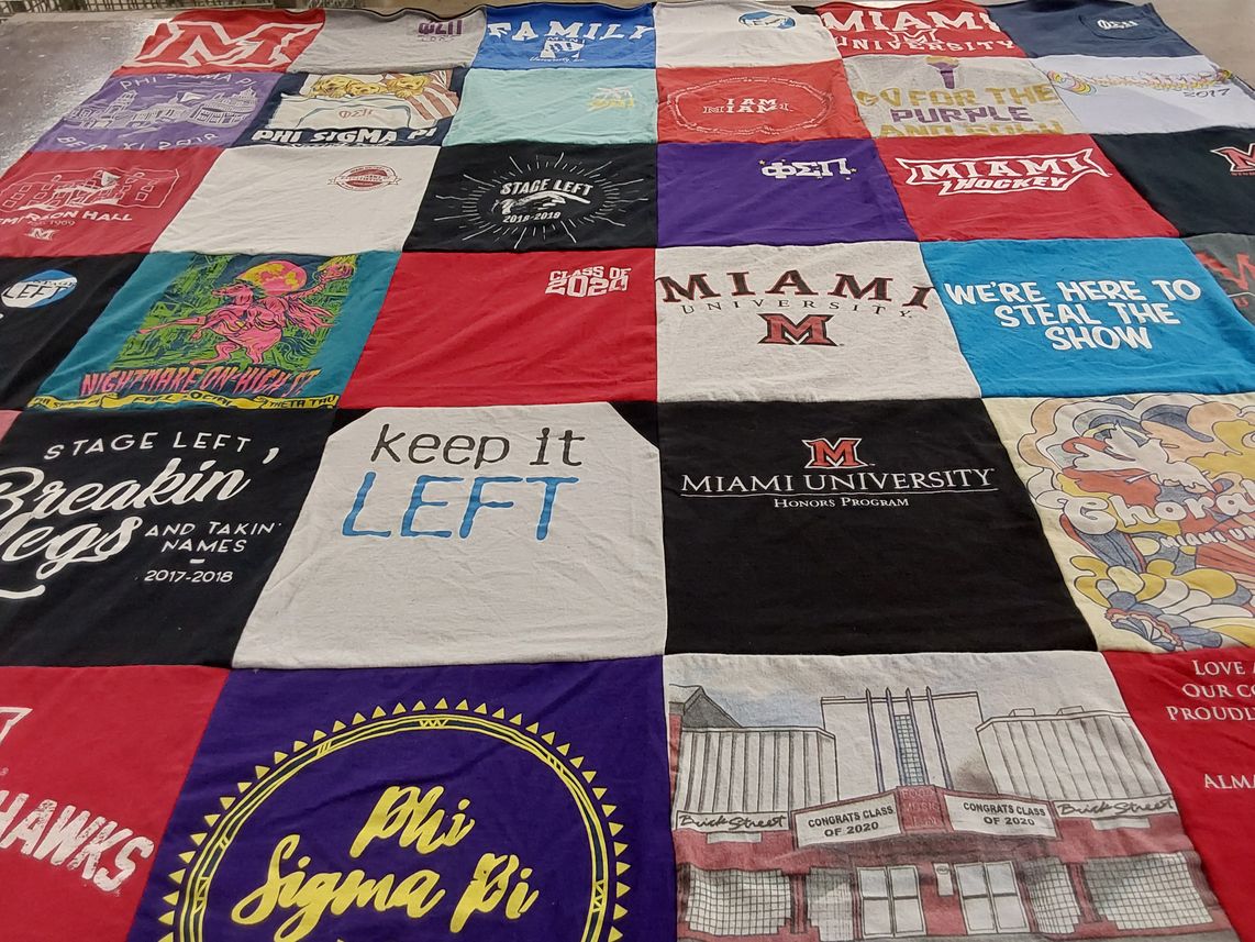 T-shirt quilt from miami university by Emily from OH