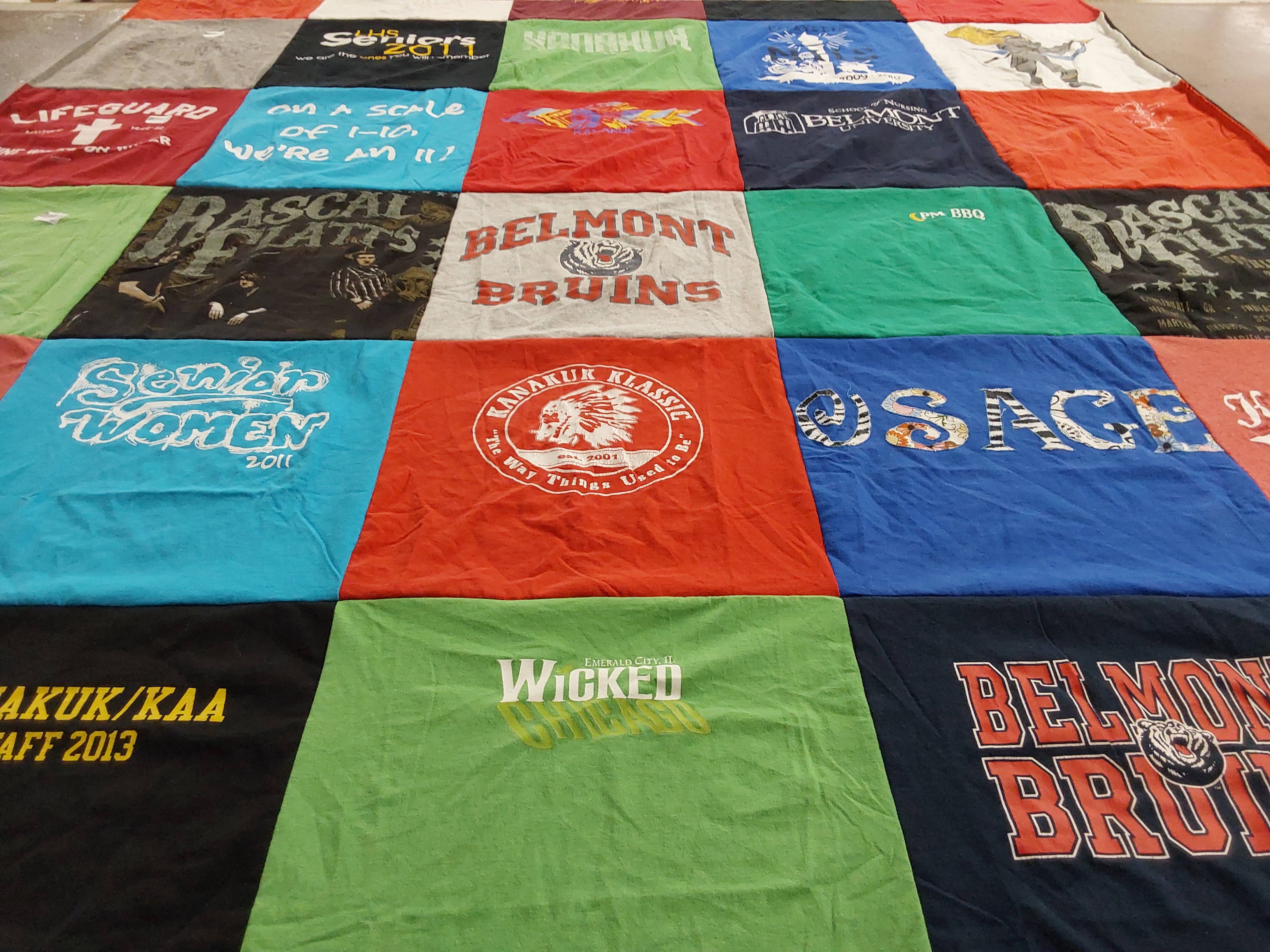 T-shirt quilt featuring belmont bruins by Susan from TN
