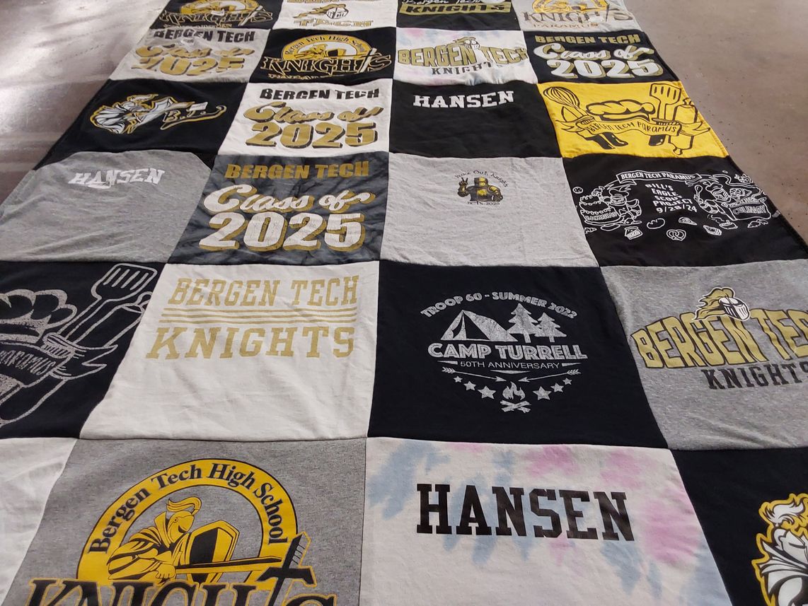 T-shirt quilt featuring bergen tech knights by William from NJ