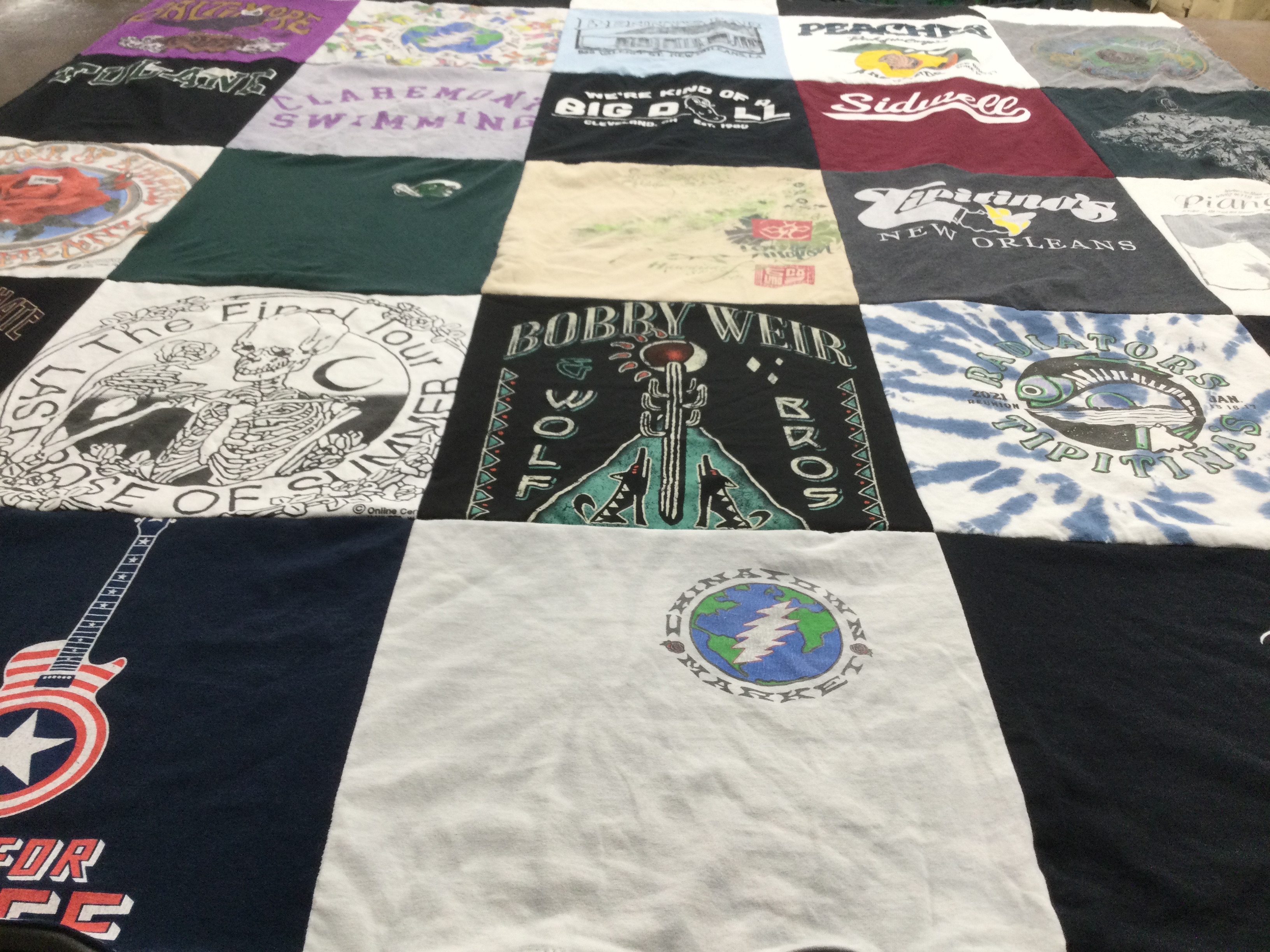 T-shirt quilt from sidwell friends school, claremont colleges by amy from MD