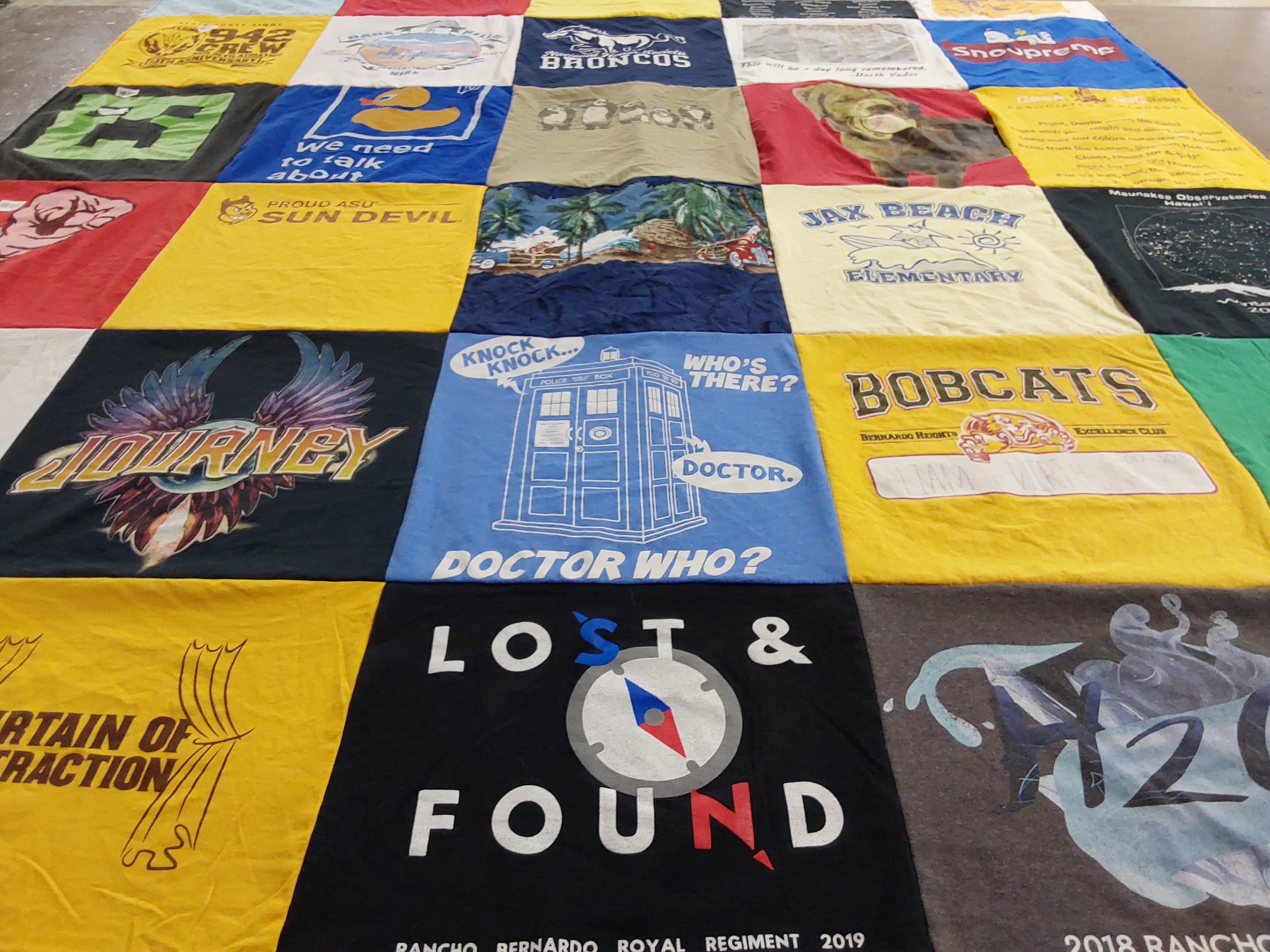 T-shirt quilt featuring bobcats by Jennifer from CA