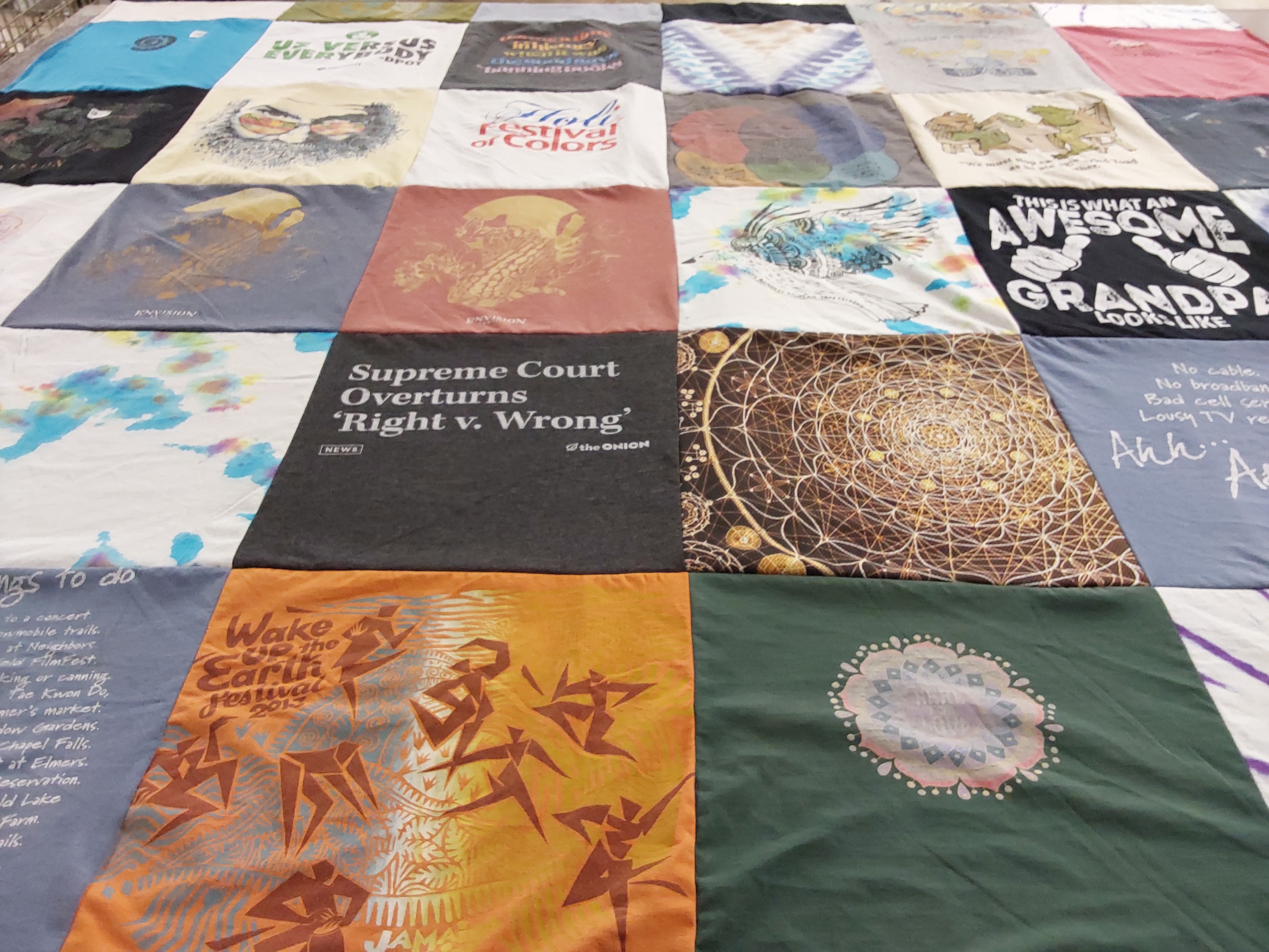 T-shirt quilt with politics, environment themes by Chris from MA