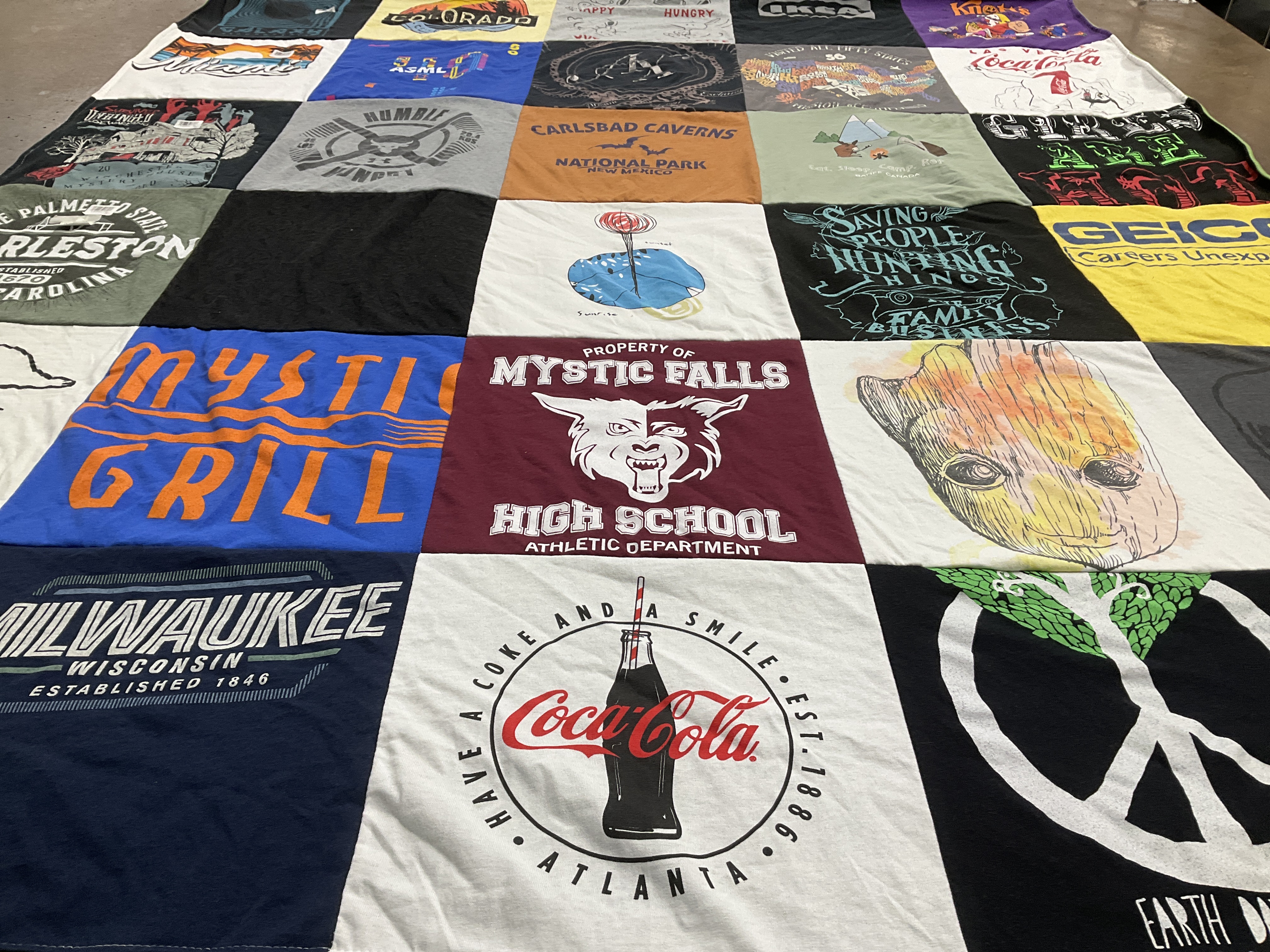 T-shirt quilt from mystic falls high school by Tammy from CA